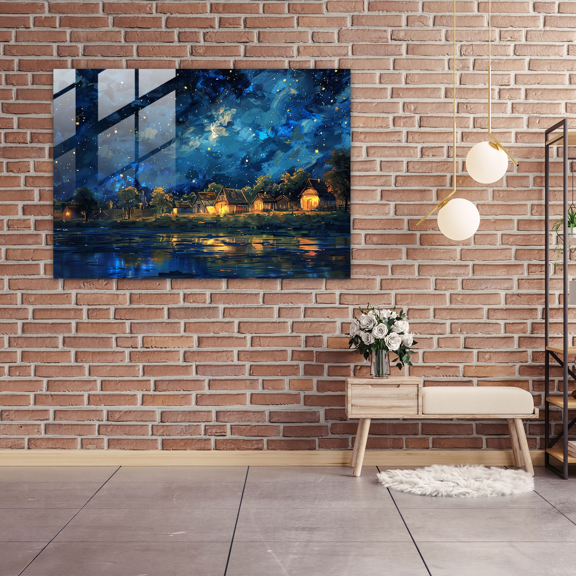 Starry Night Glass Wall Art - Post-Impressionism, Wall Decoration, Post-Impressionism, Modern Art