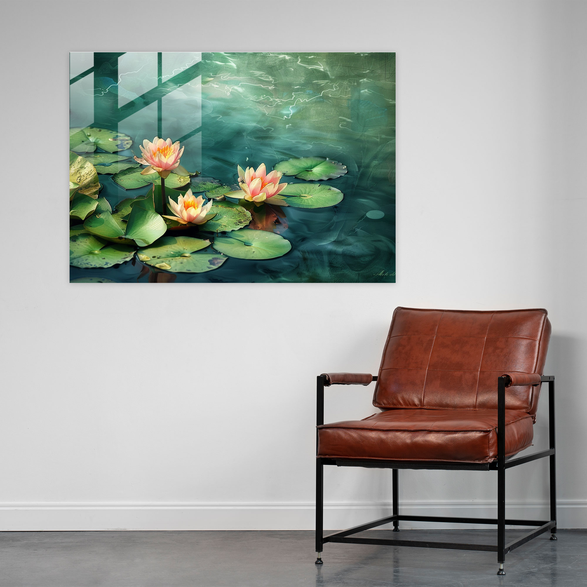 Water Lilies Glass Wall Art - Post-Impressionism, Wall Decoration, Home Decoration, Post-Impressionism