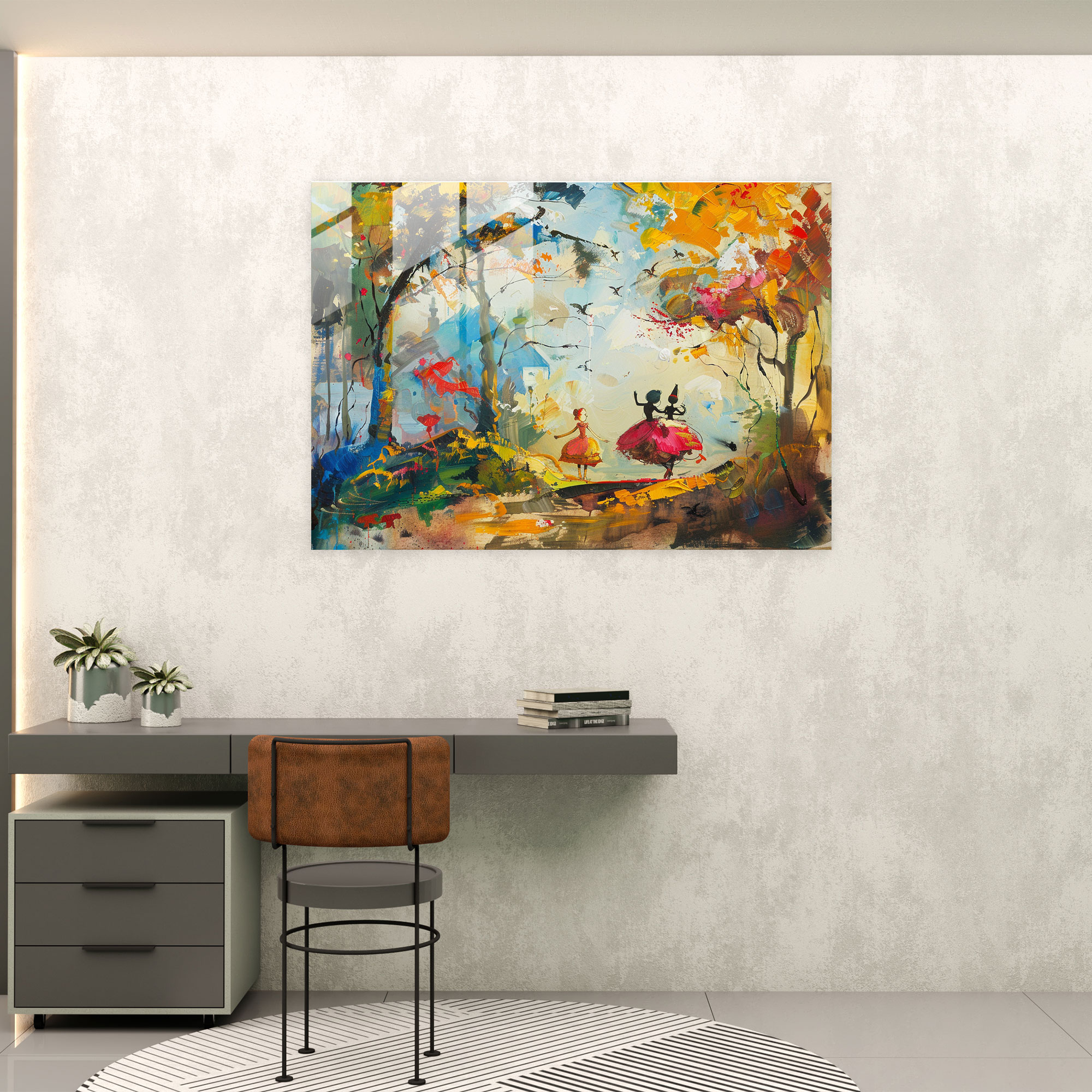 Whimsical Fairytale Glass Print - Post-Impressionism, Home Decoration, Modern Art, Glass Art