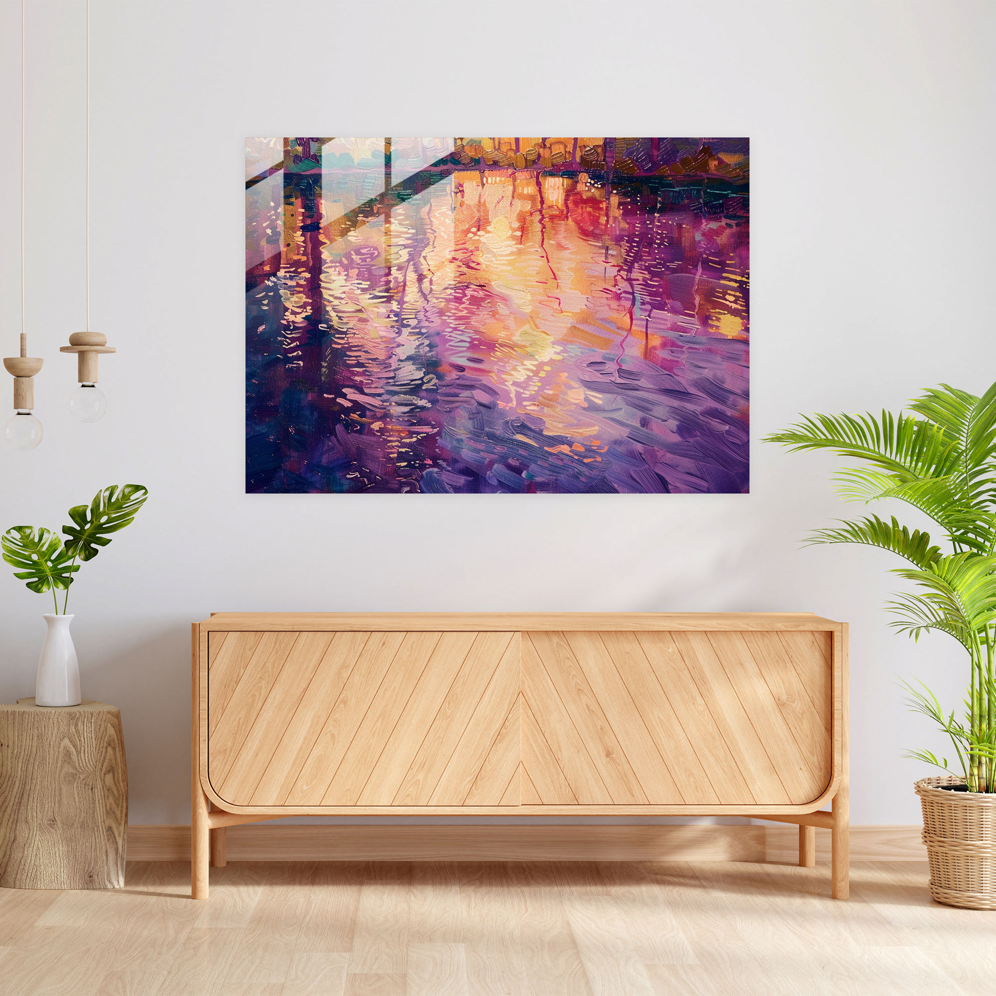Reflections Glass Wall Art - Post-Impressionism, Post-Impressionism, Home Decoration, Glass Wall Art