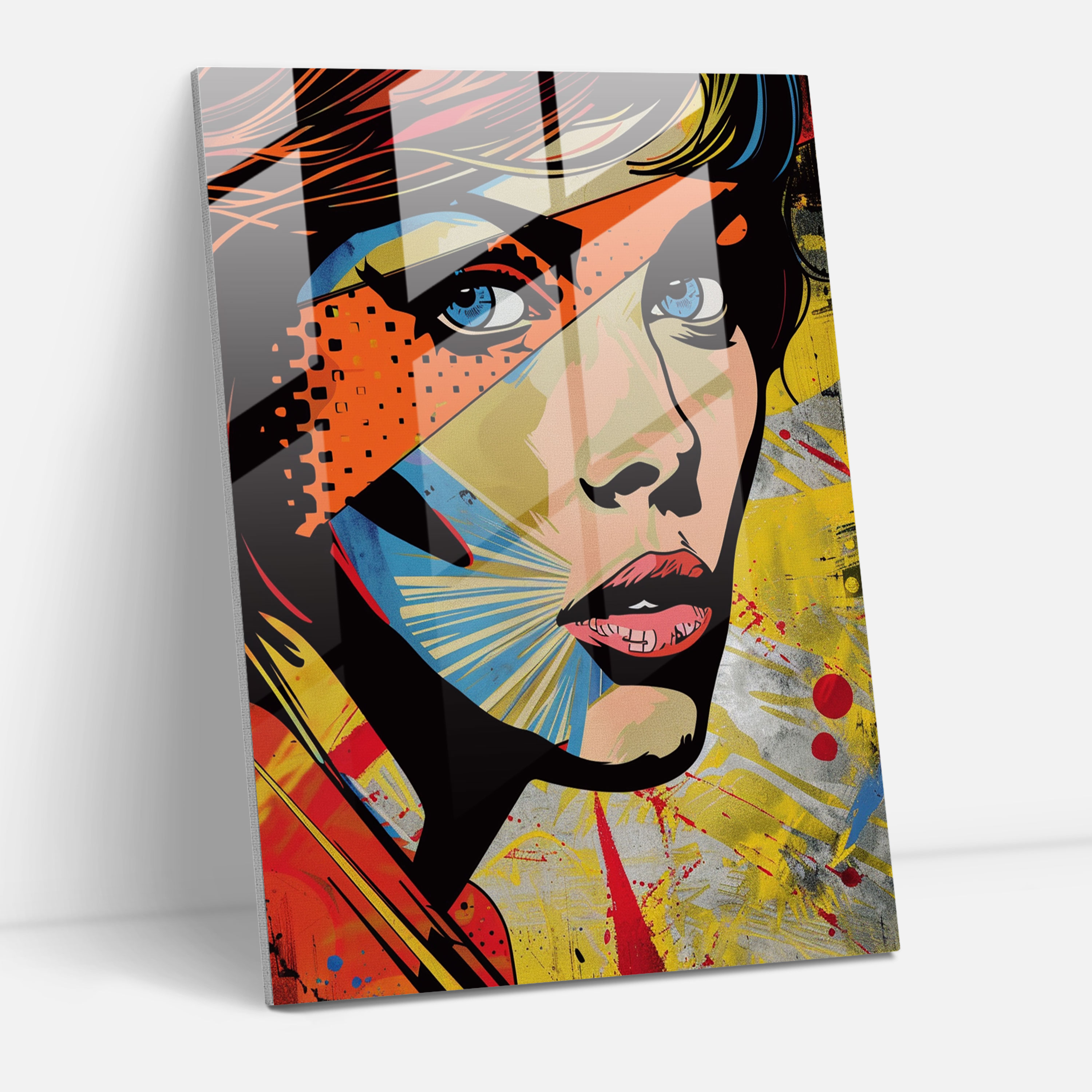 Popart Style Glass Art - Popart, Glass Print, Modern Art, Wall Decoration
