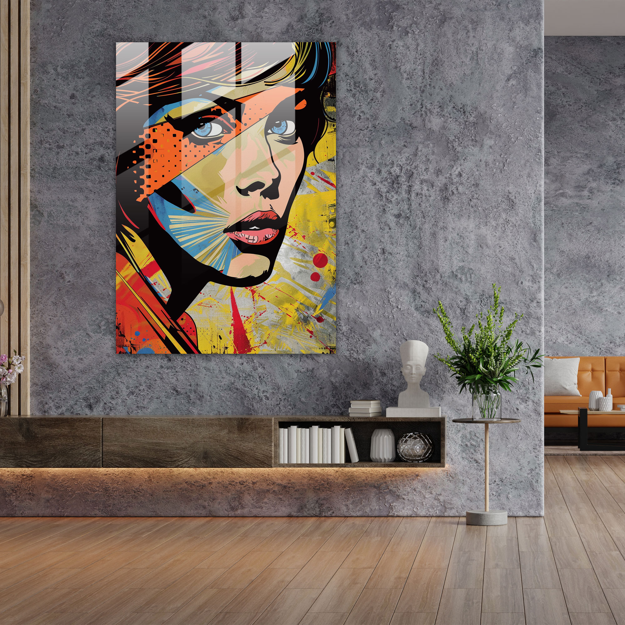 Popart Style Glass Art - Popart, Glass Print, Modern Art, Wall Decoration