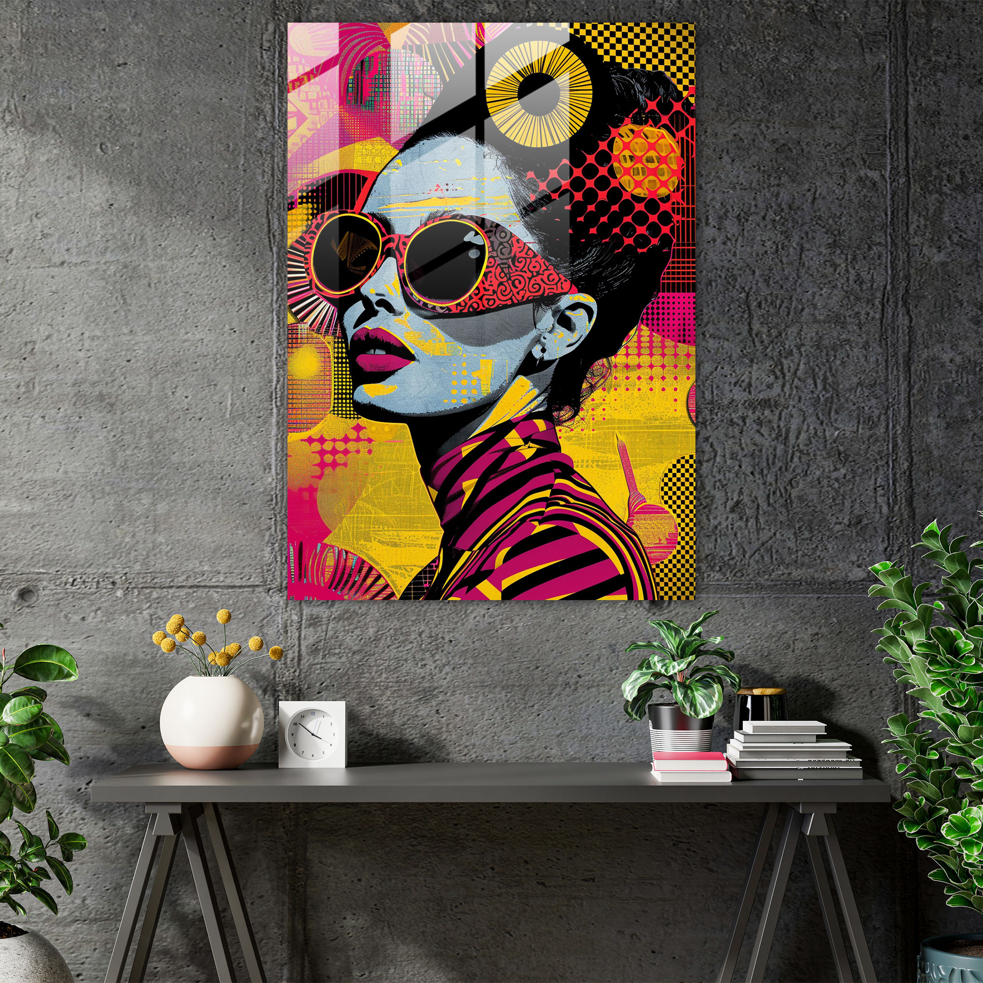 Popart Style Glass Wall Art - Popart, Modern Art, Glass Art, Glass Print