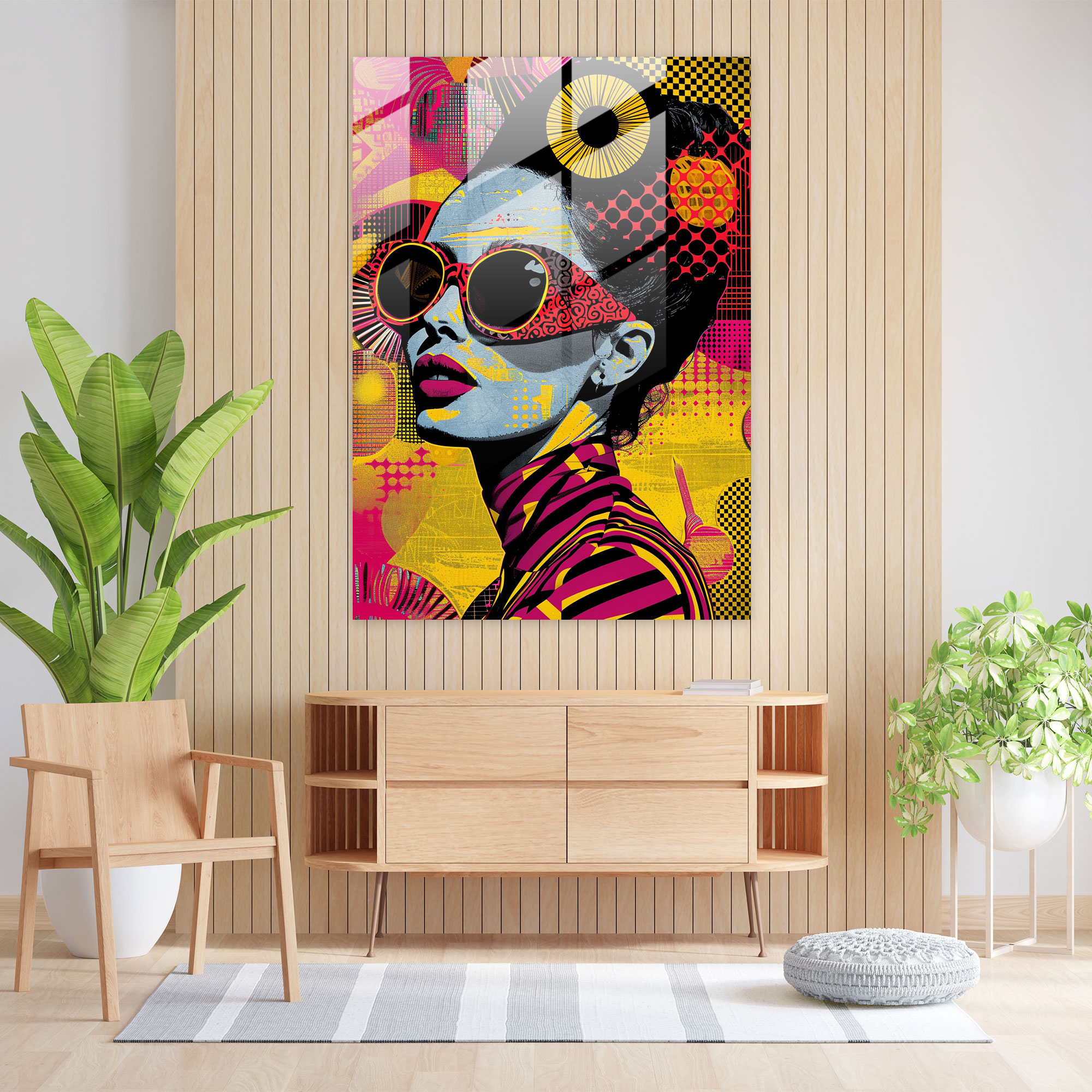 Popart Style Glass Wall Art - Popart, Modern Art, Glass Art, Glass Print