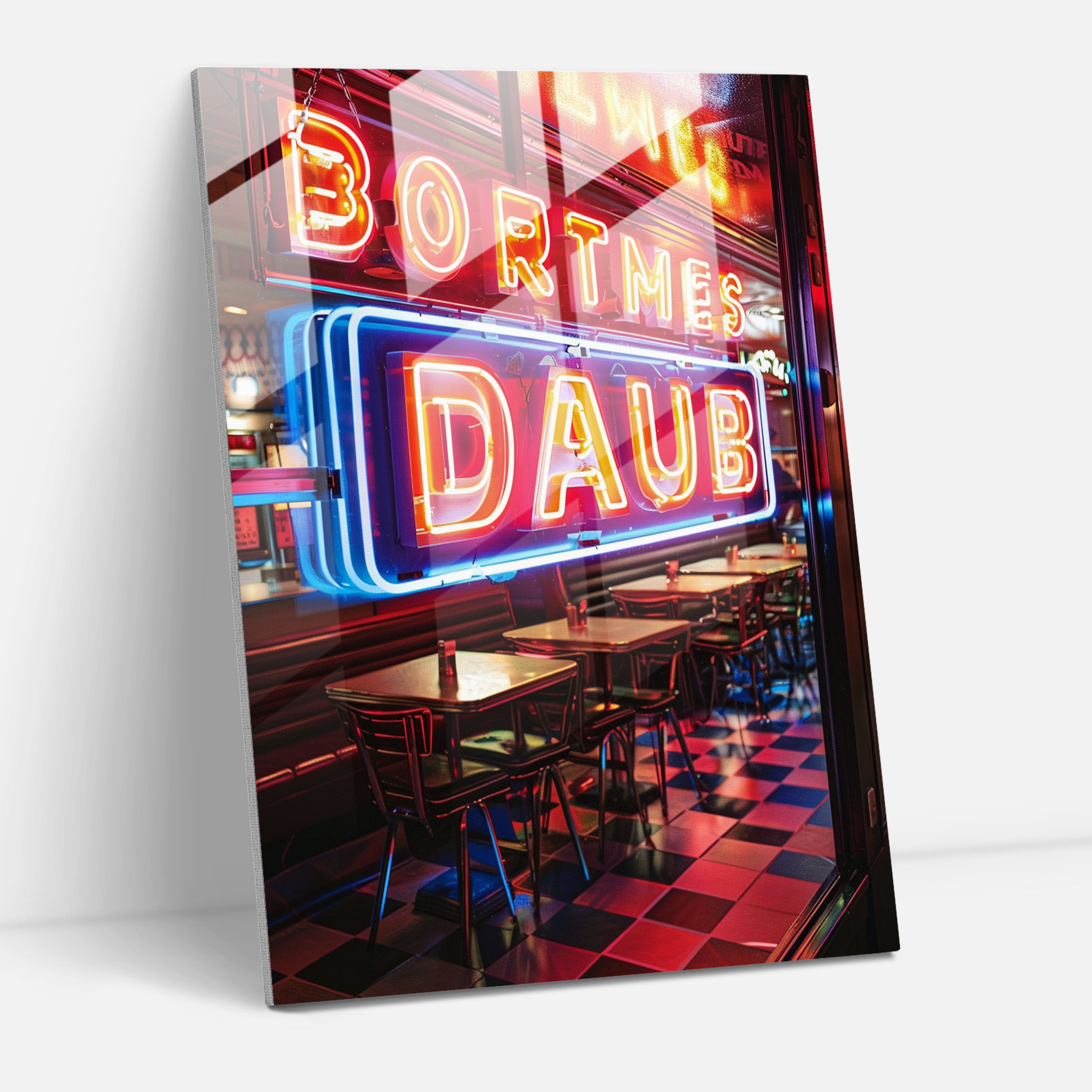 Popart Style Glass Wall Art - Popart, Popart Style, Neon Lights, Glass Wall Art