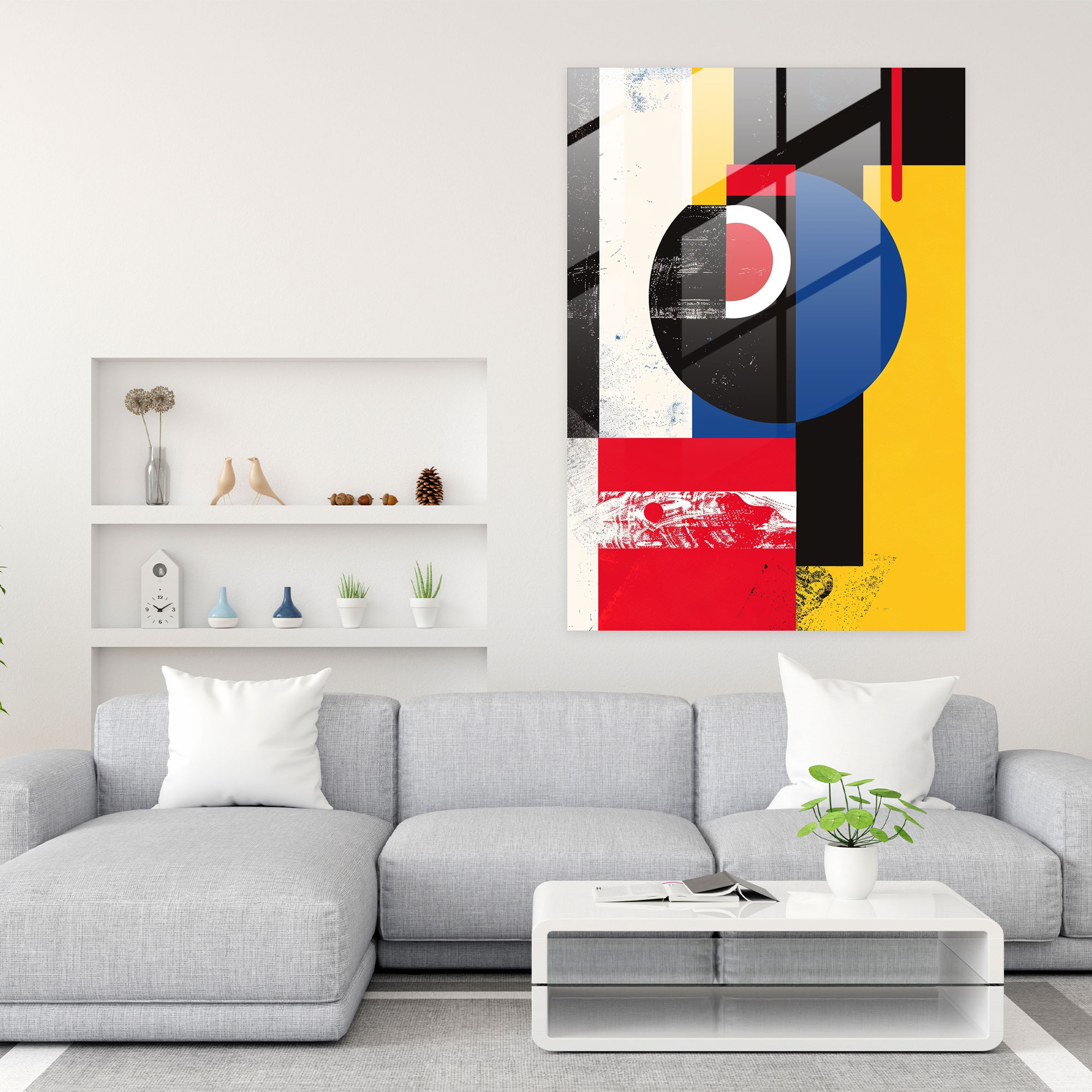 Popart Style Glass Print - Popart, Home Decoration, Typography, Primary Colors