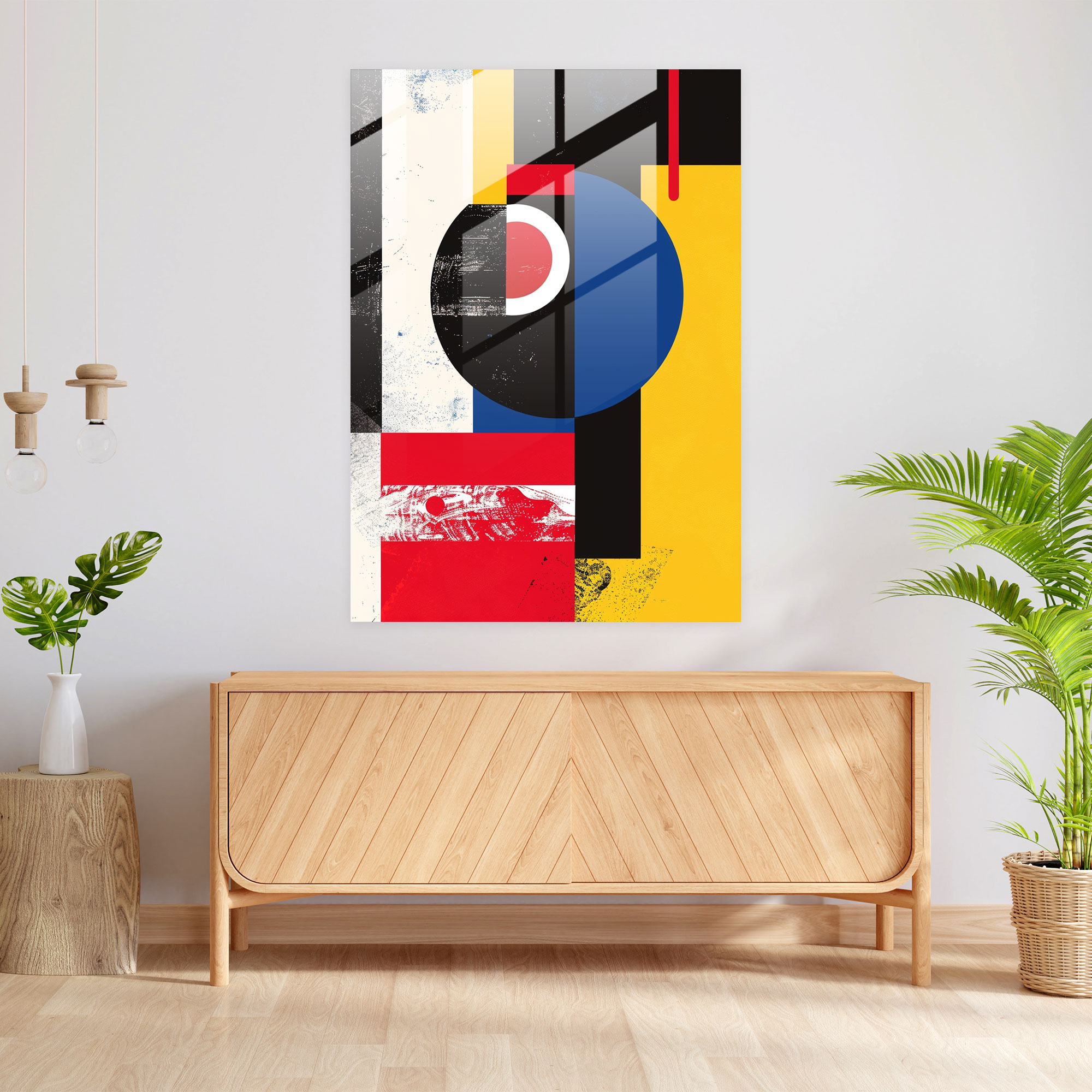 Popart Style Glass Print - Popart, Home Decoration, Typography, Primary Colors