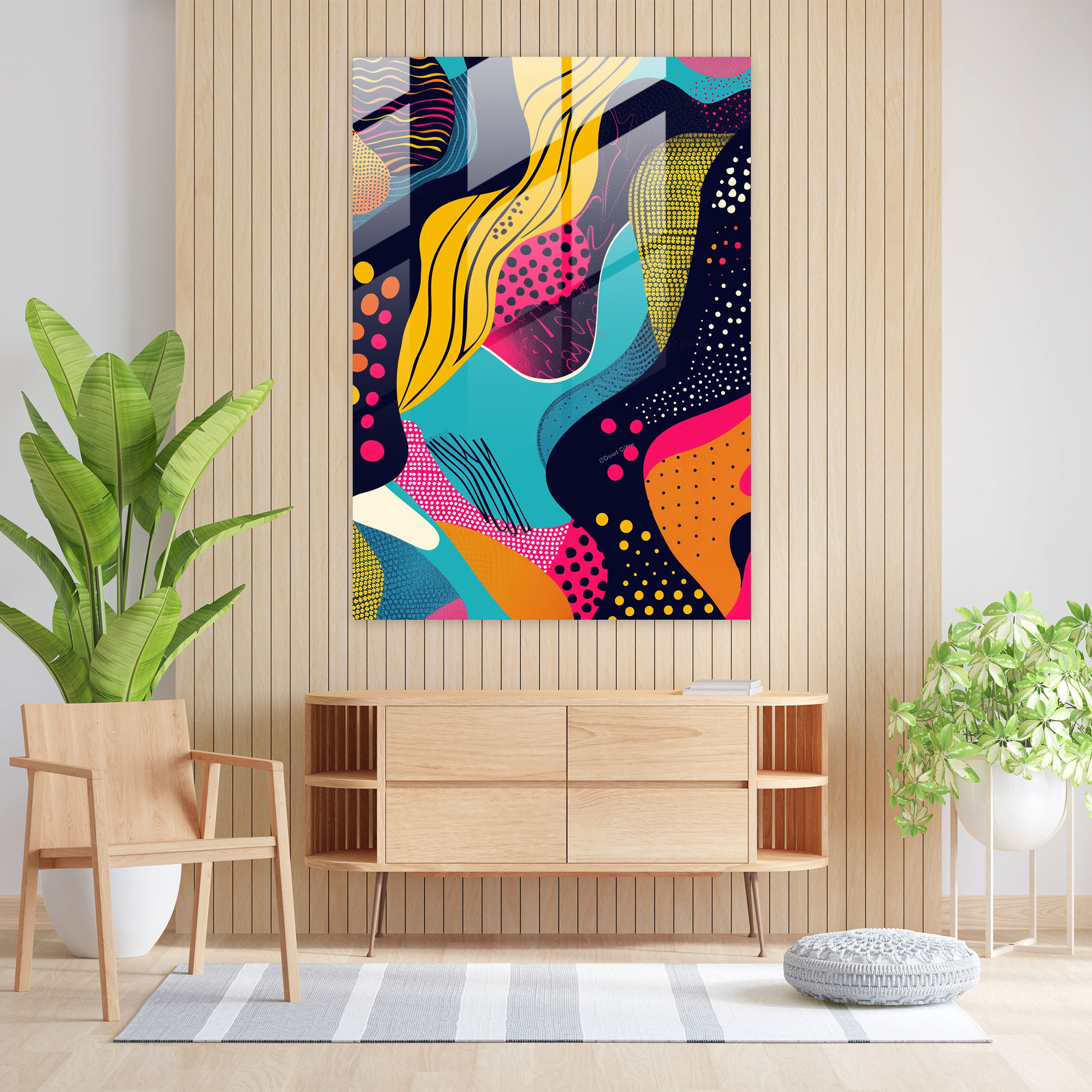 Popart Style Glass Print - Popart, Popart Style, Abstract Art, Colorful Patterns