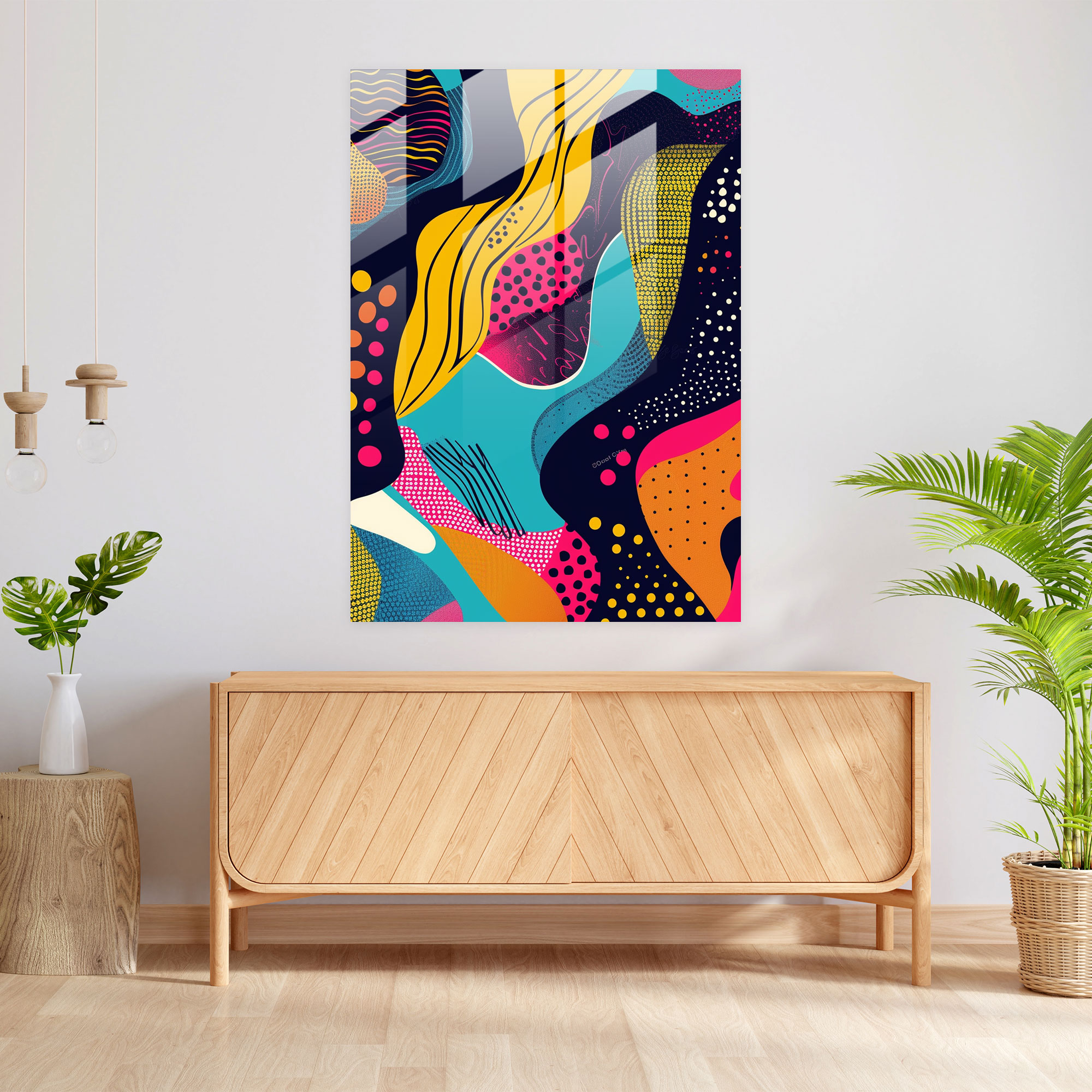 Popart Style Glass Print - Popart, Popart Style, Abstract Art, Colorful Patterns