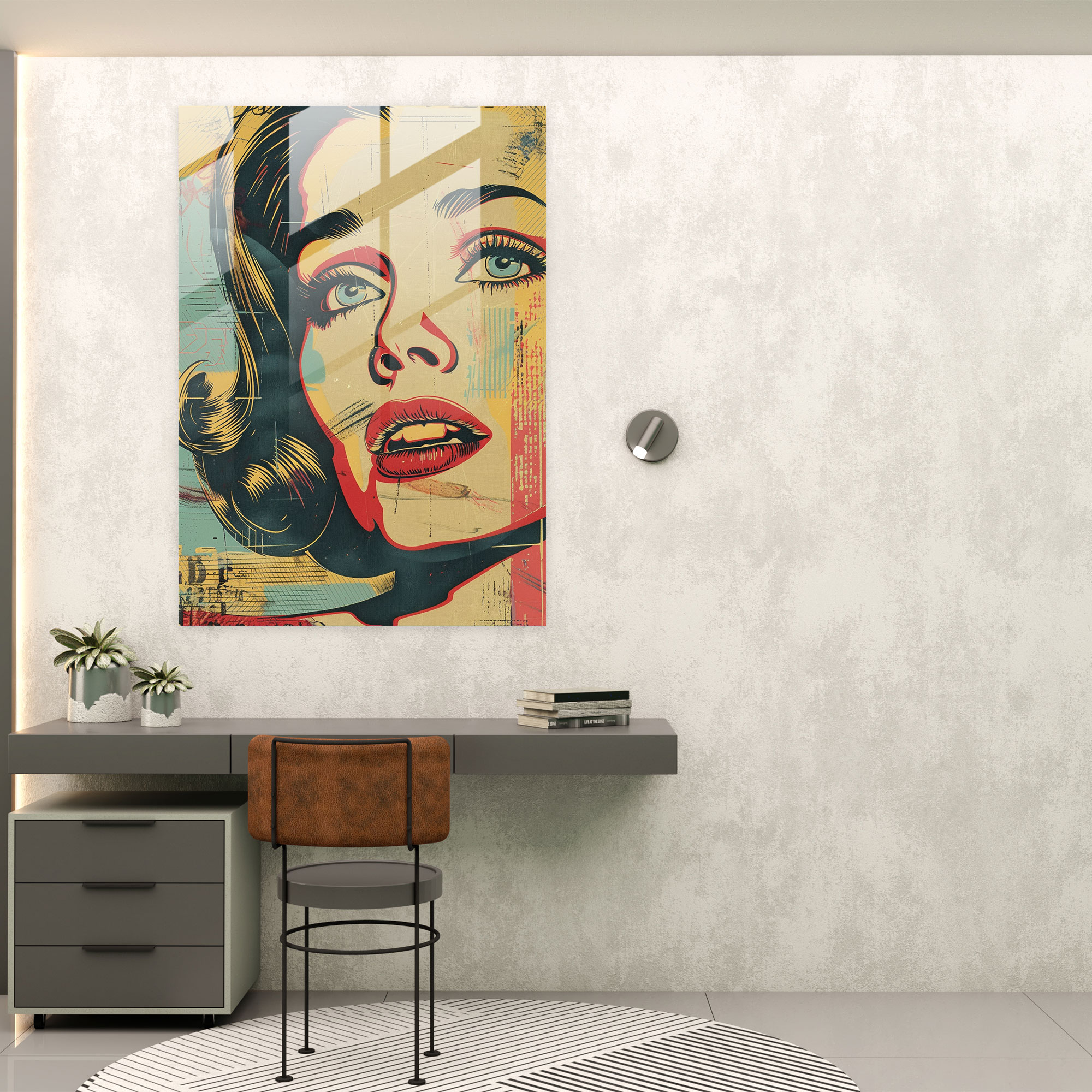 Popart Style Modern Art - Popart, Home Decoration, Glass Print, Modern Art