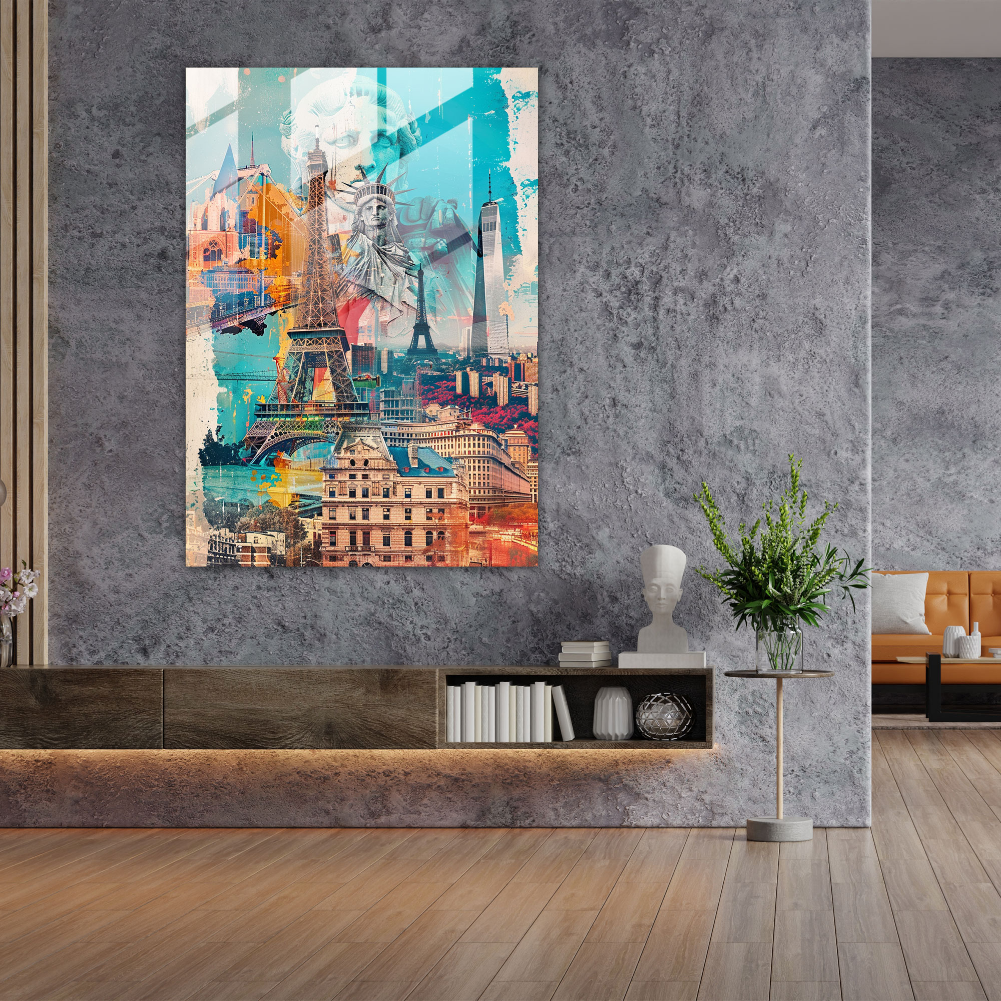 Popart Style Wall Decoration - Popart, Glass Art, Glass Print, Popart Style