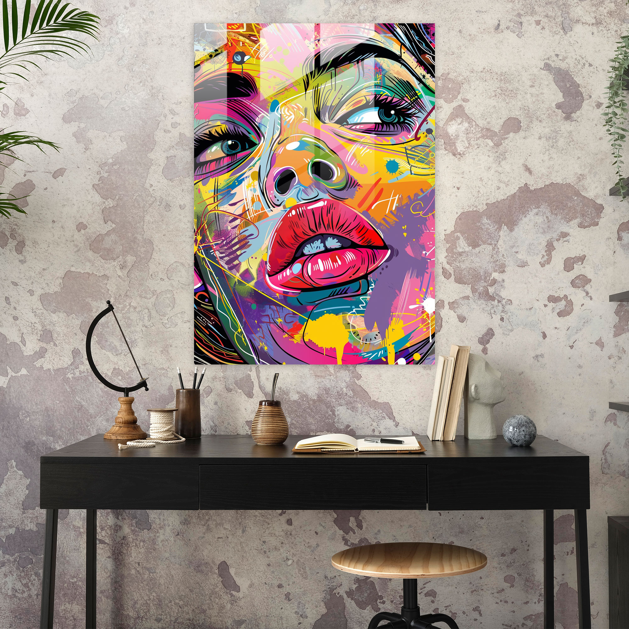 Popart Style Glass Art - Popart, Glass Print, Wall Decoration, Modern Art
