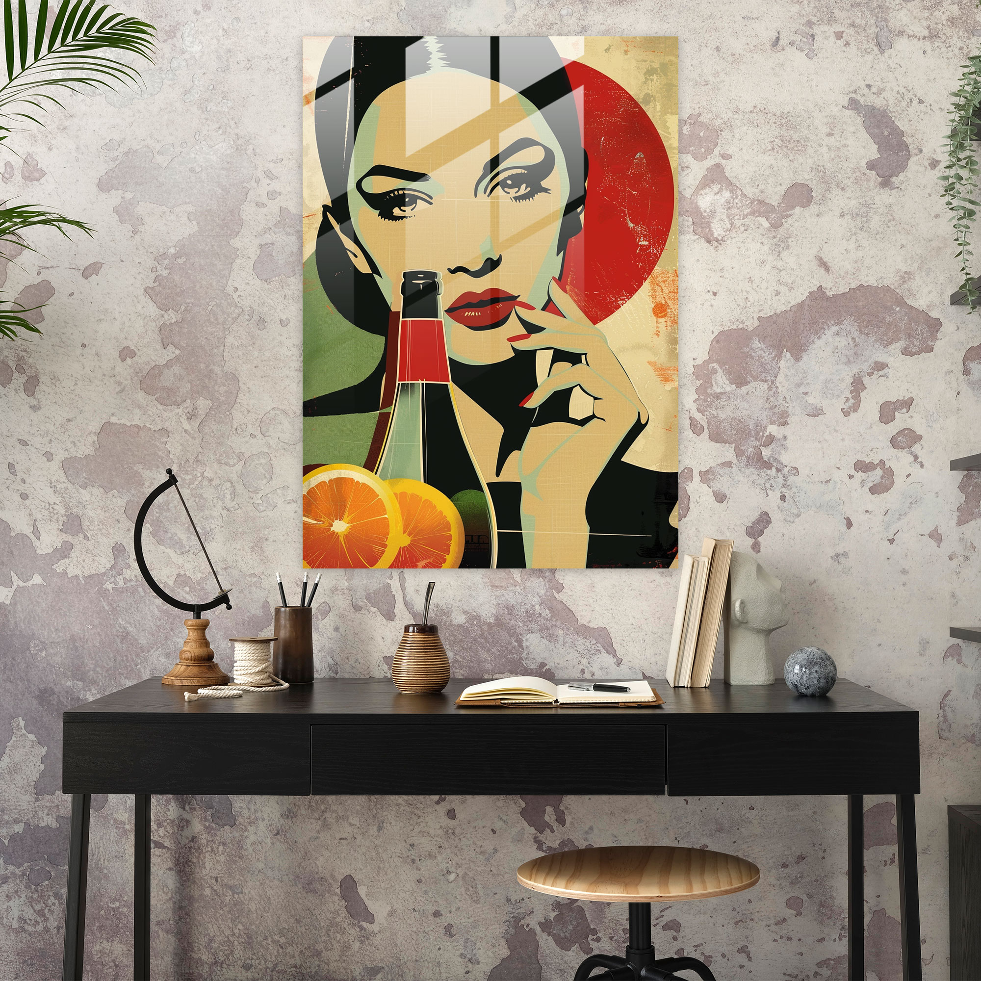 Popart Style Glass Art - Popart, Modern Art, Modern Twist, Wall Decoration