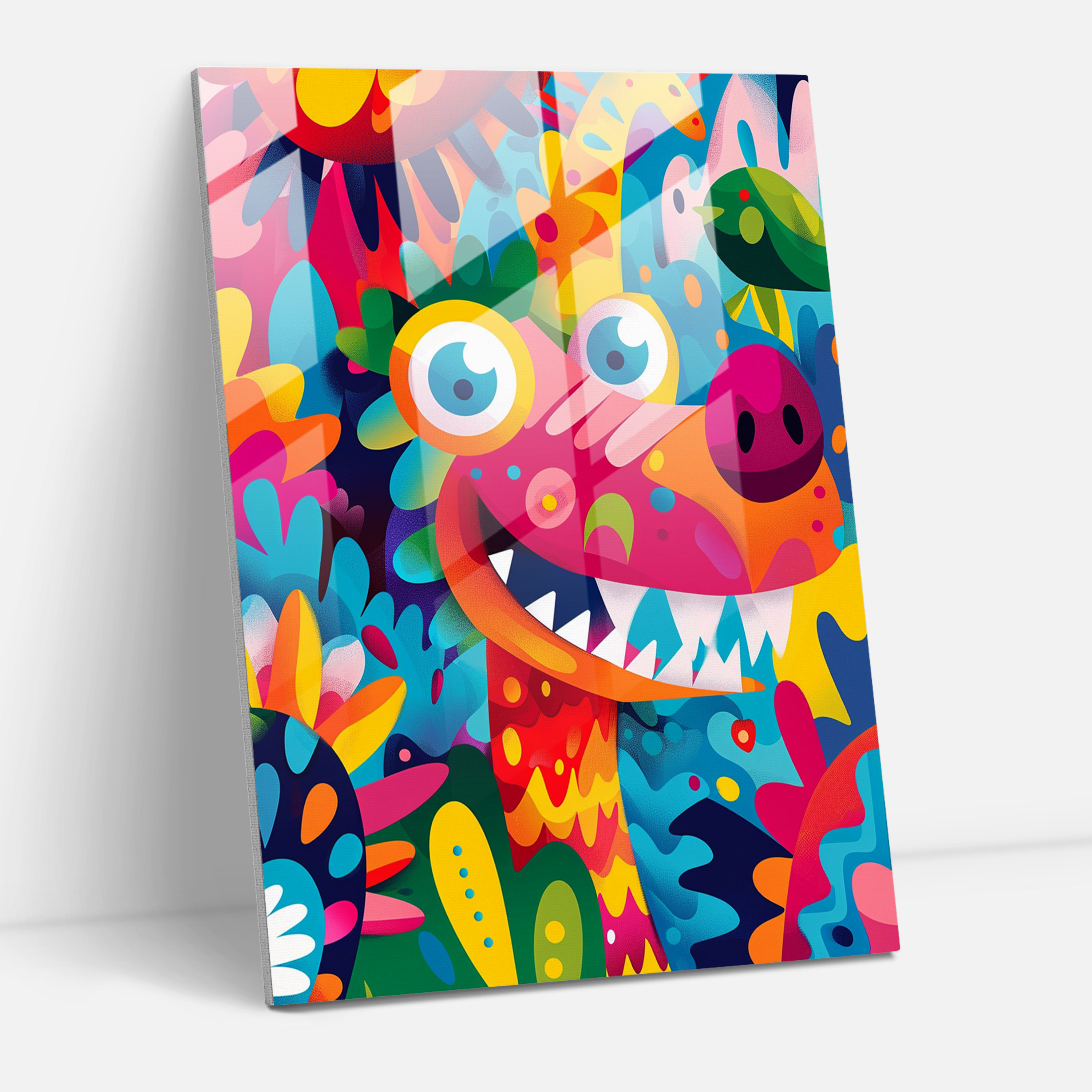 Popart Style Home Decoration - Popart, Playful Cartoon Animals, Home Decoration, Vibrant Colors