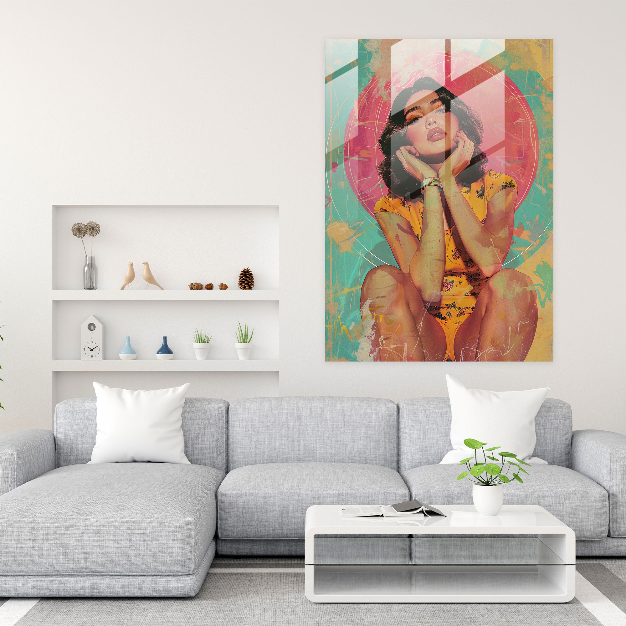 Popart Style Glass Art - Popart, Wall Decoration, Glass Art, Modern Art