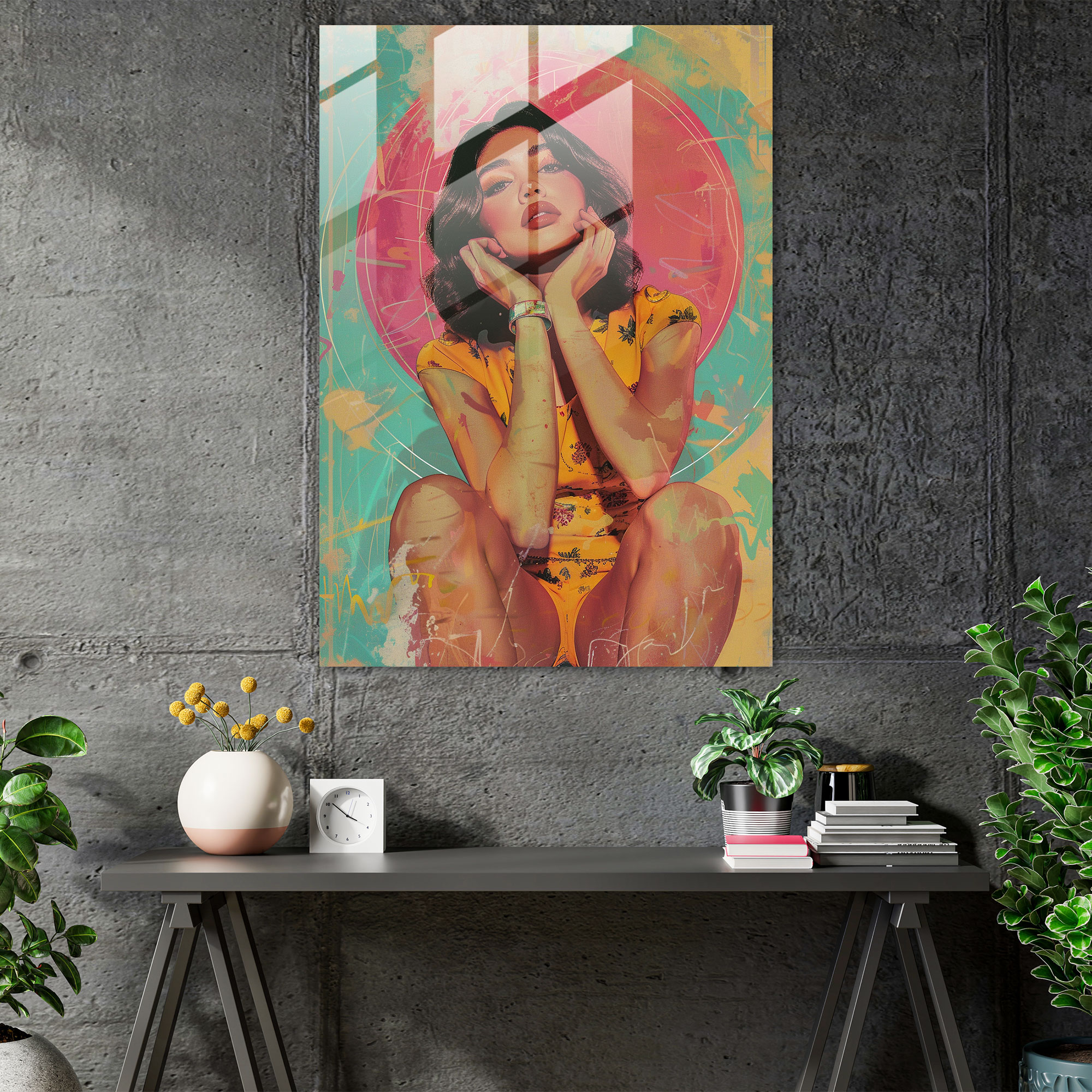 Popart Style Glass Art - Popart, Wall Decoration, Glass Art, Modern Art