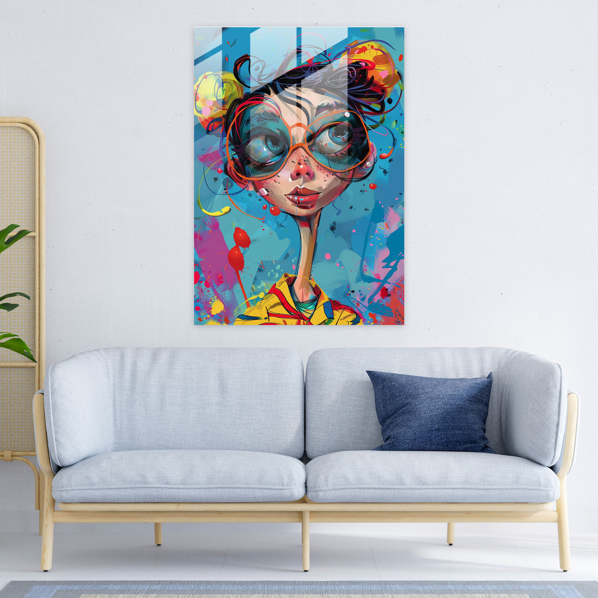 Popart Style Modern Art - Popart, Home Decoration, Modern Art, Glass Print