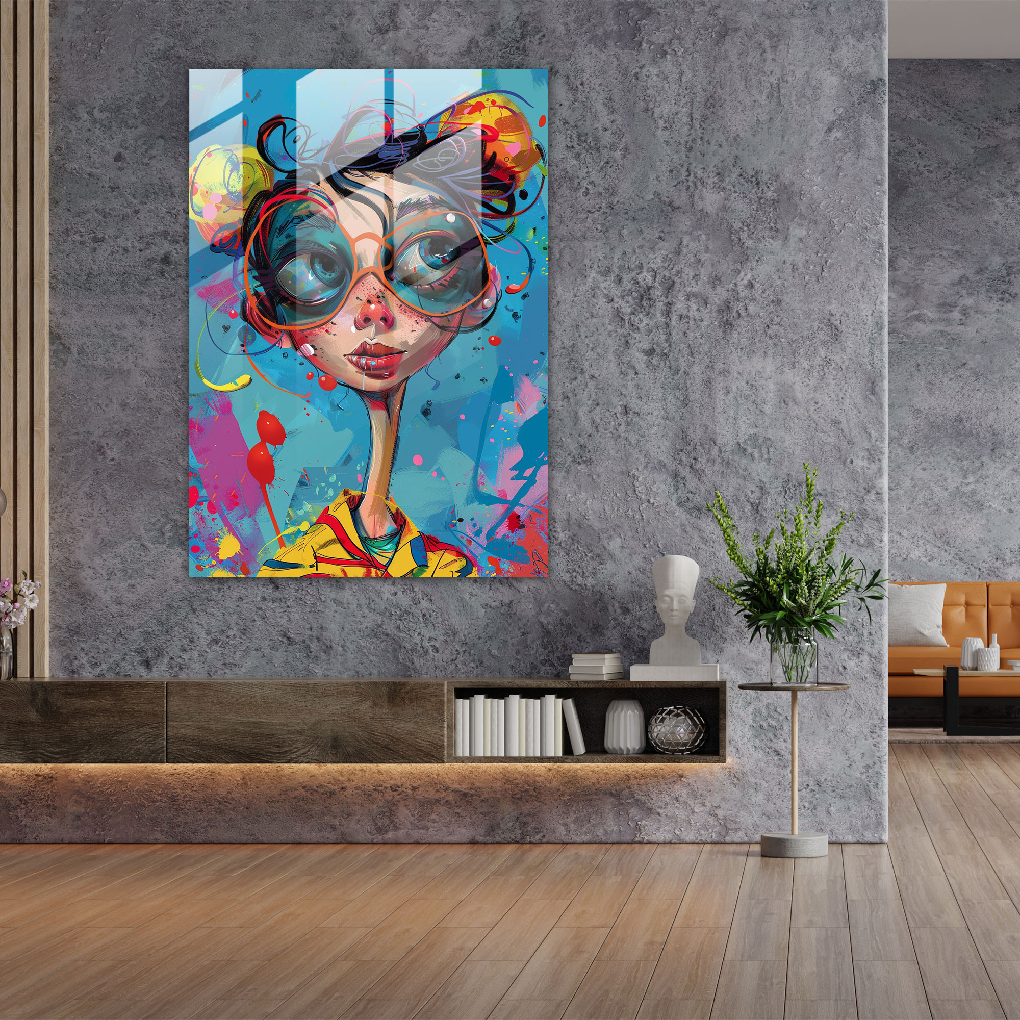 Popart Style Modern Art - Popart, Home Decoration, Modern Art, Glass Print