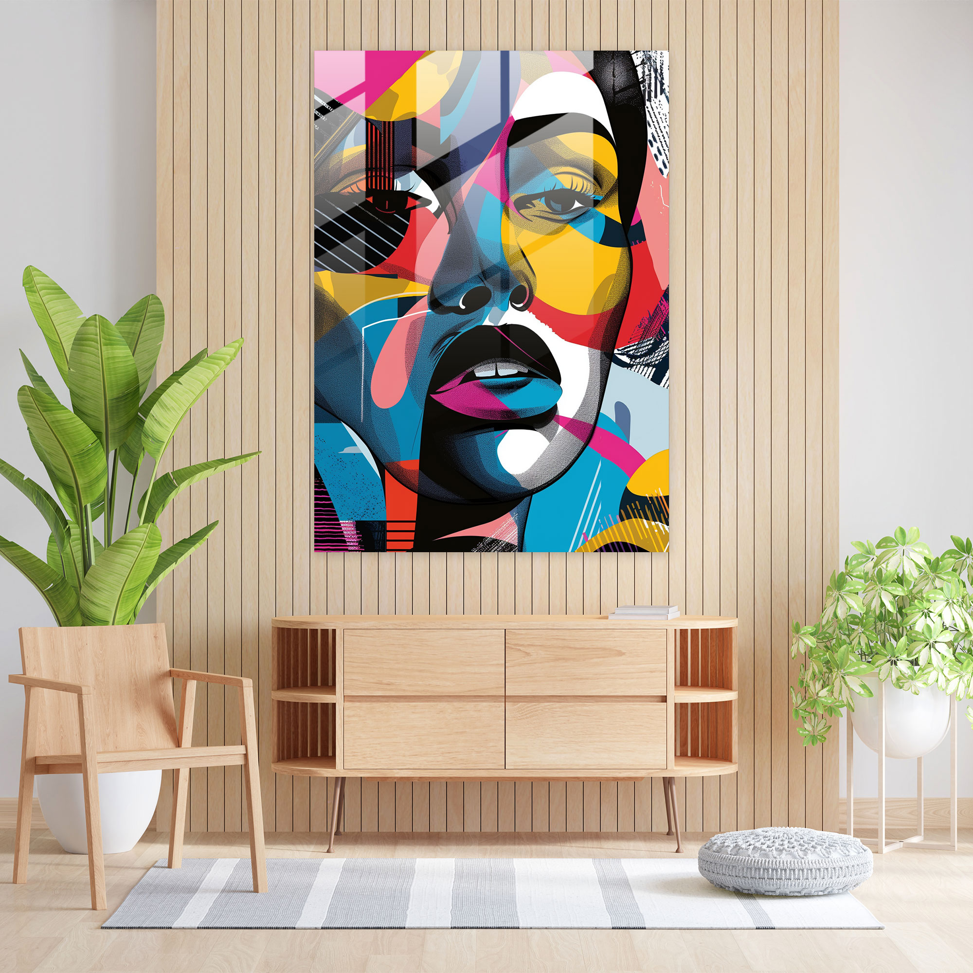 Popart Style Abstract Glass Decoration - Popart, Glass Art, Home Decoration, Popart Style