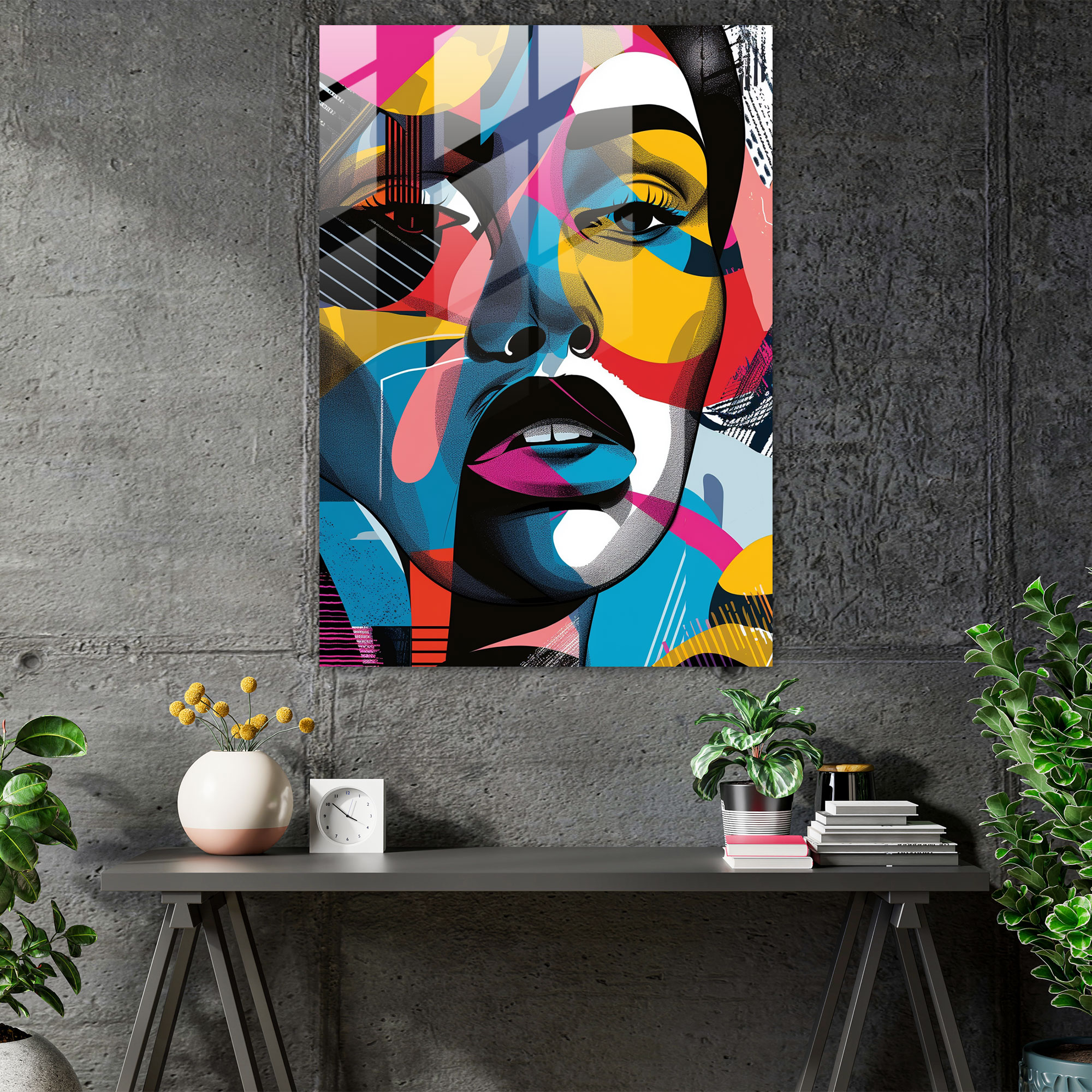 Popart Style Abstract Glass Decoration - Popart, Glass Art, Home Decoration, Popart Style