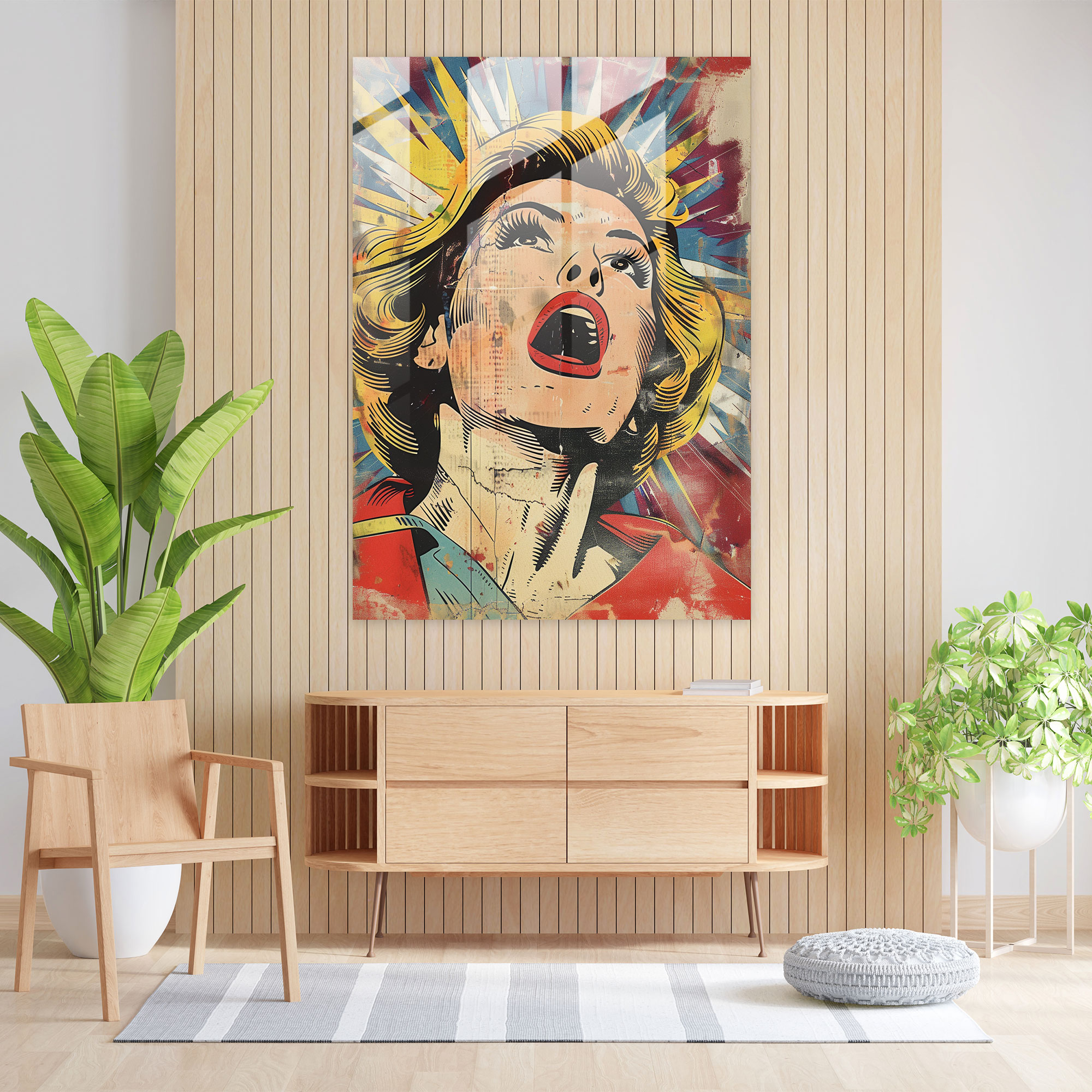Popart Style Glass Print - Popart, Glass Print, Glass Art, Glass Wall Art