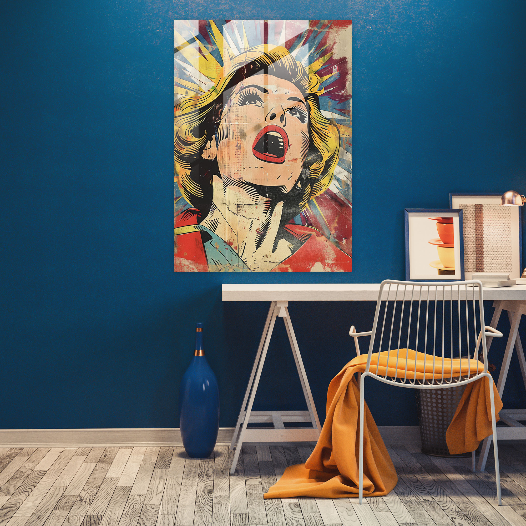 Popart Style Glass Print - Popart, Glass Print, Glass Art, Glass Wall Art