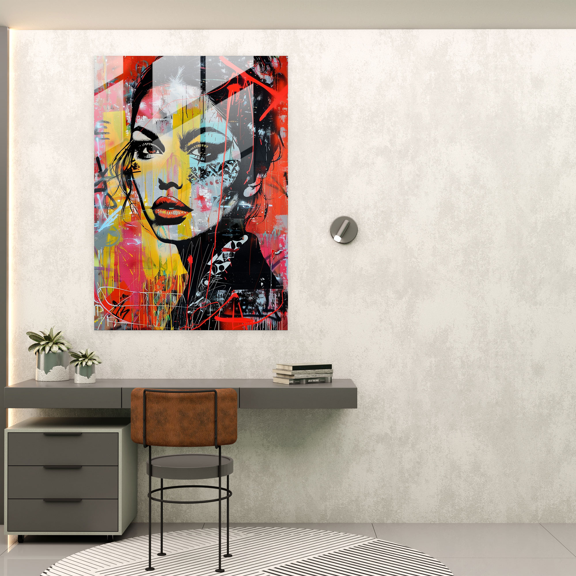 Popart Style Wall Decoration - Popart, Glass Art, Modern Art, Glass Print