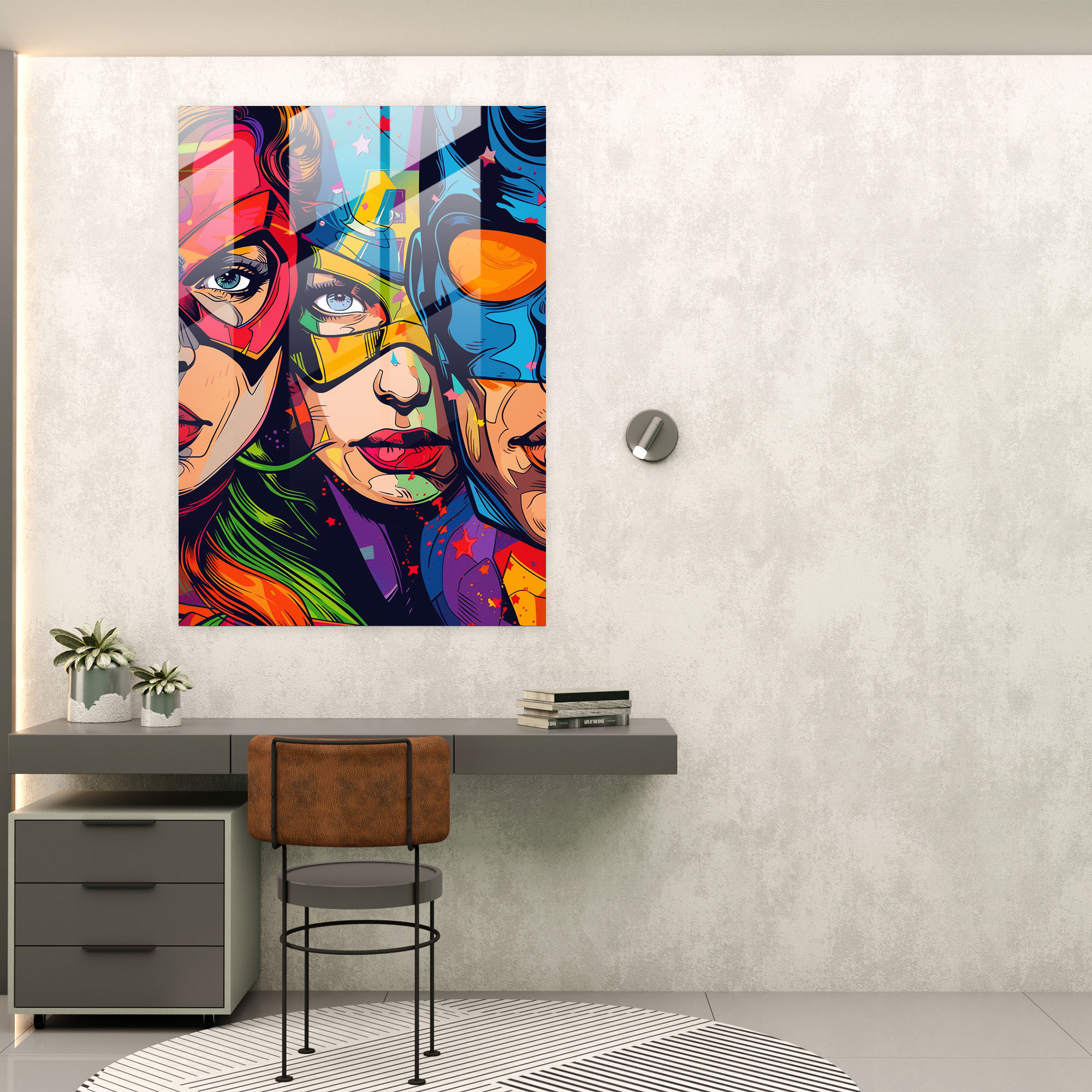 Popart Style Glass Print - Popart, Home Decoration, Glass Print, Vibrant