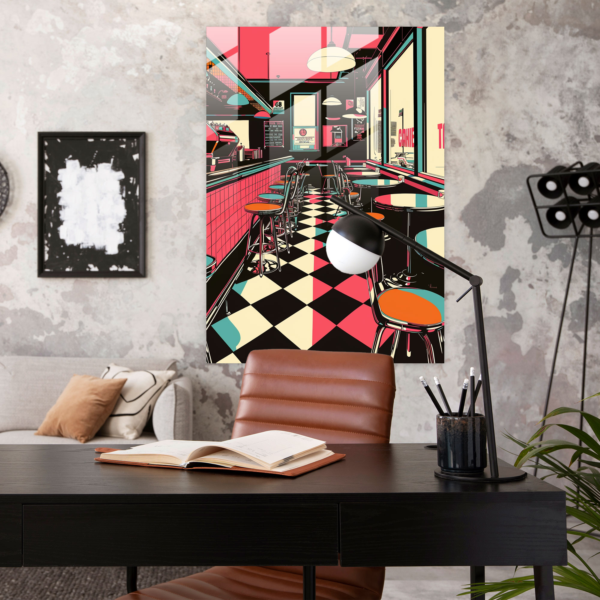 Popart Style Glass Wall Art - Popart, Retro, Glass Wall Art, Bold Colors