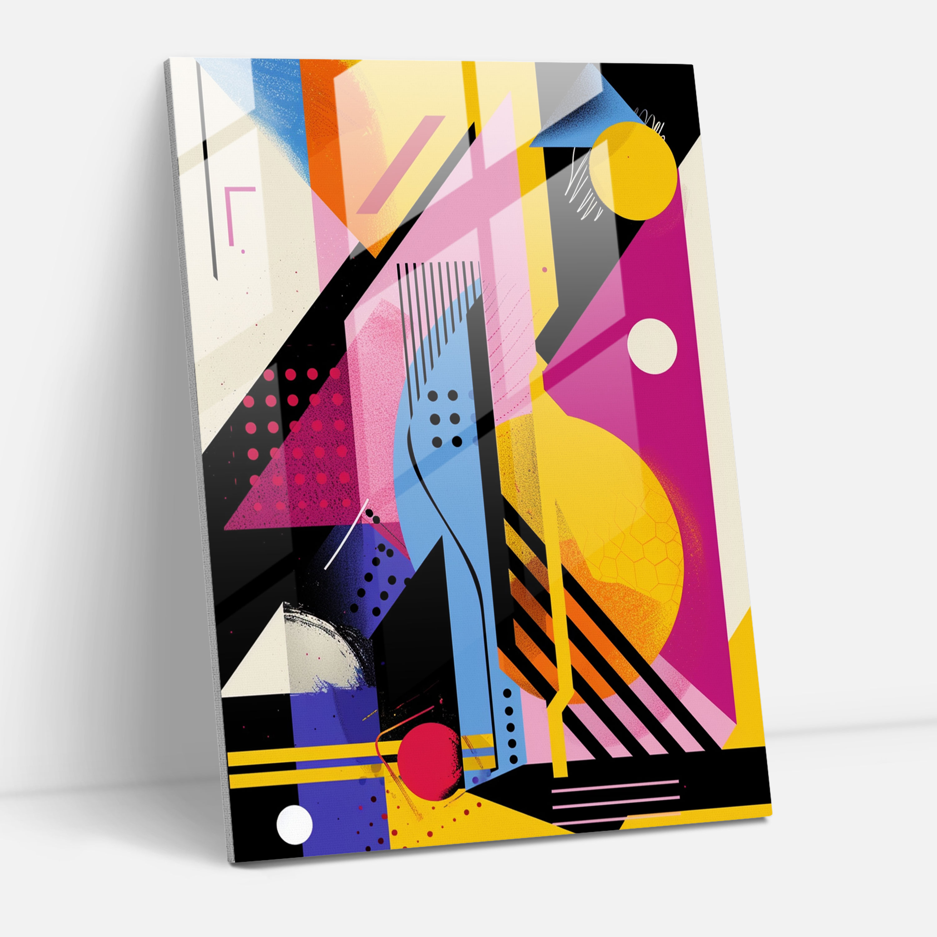 Popart Style Glass Art - Popart, Popart Style, Geometric Shapes, Bright Colors