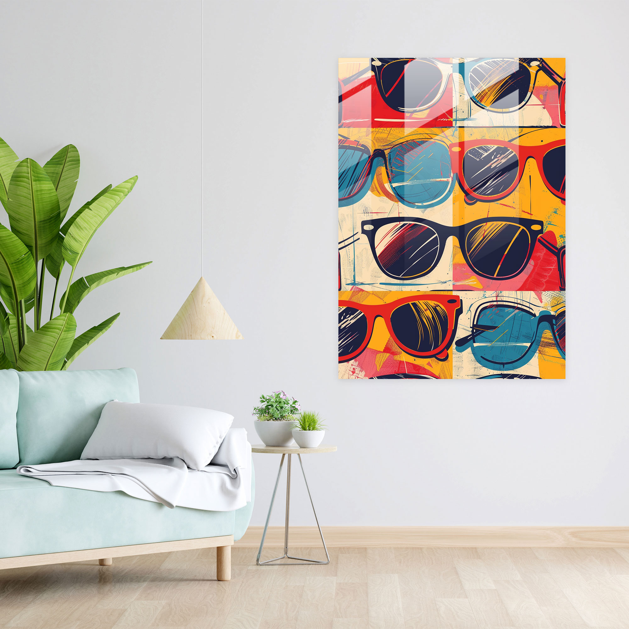 Popart Style Glass Print - Popart, Everyday Objects, Glass Print, Repetitive Patterns