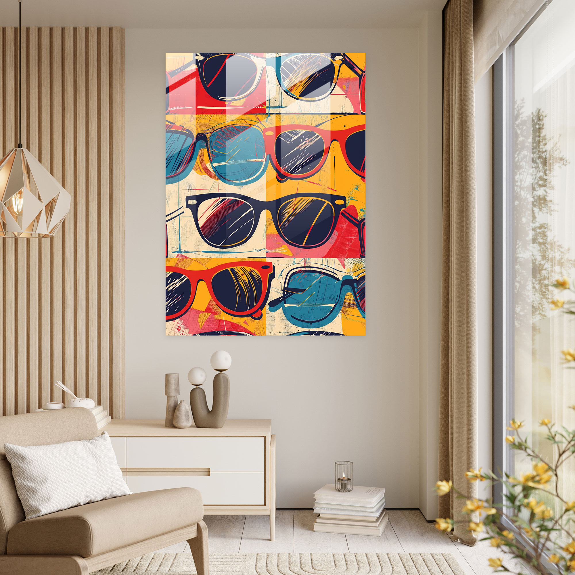 Popart Style Glass Print - Popart, Everyday Objects, Glass Print, Repetitive Patterns
