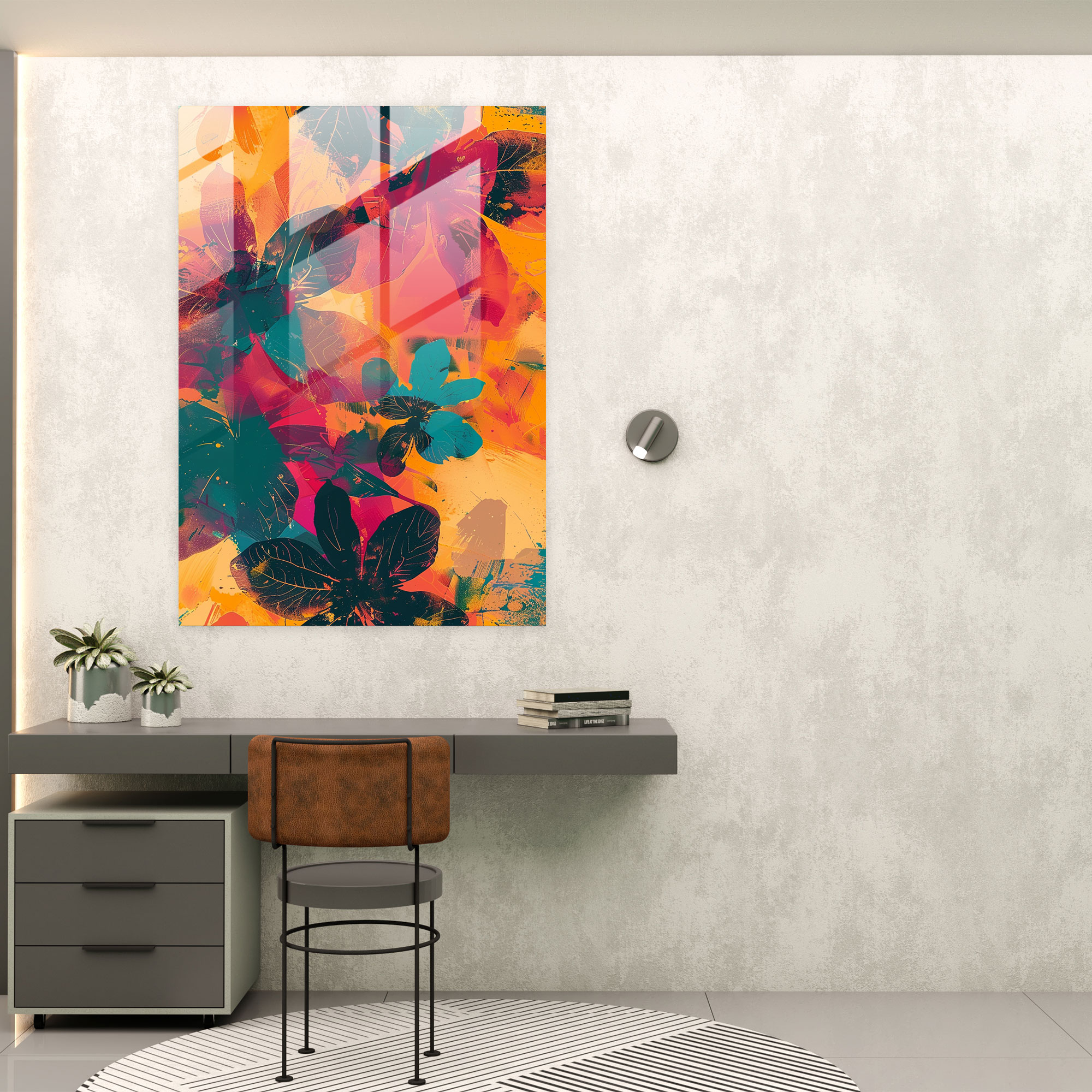 Popart Style Glass Art - Popart, Vibrant Color Palette, Popart Style, Modern Art