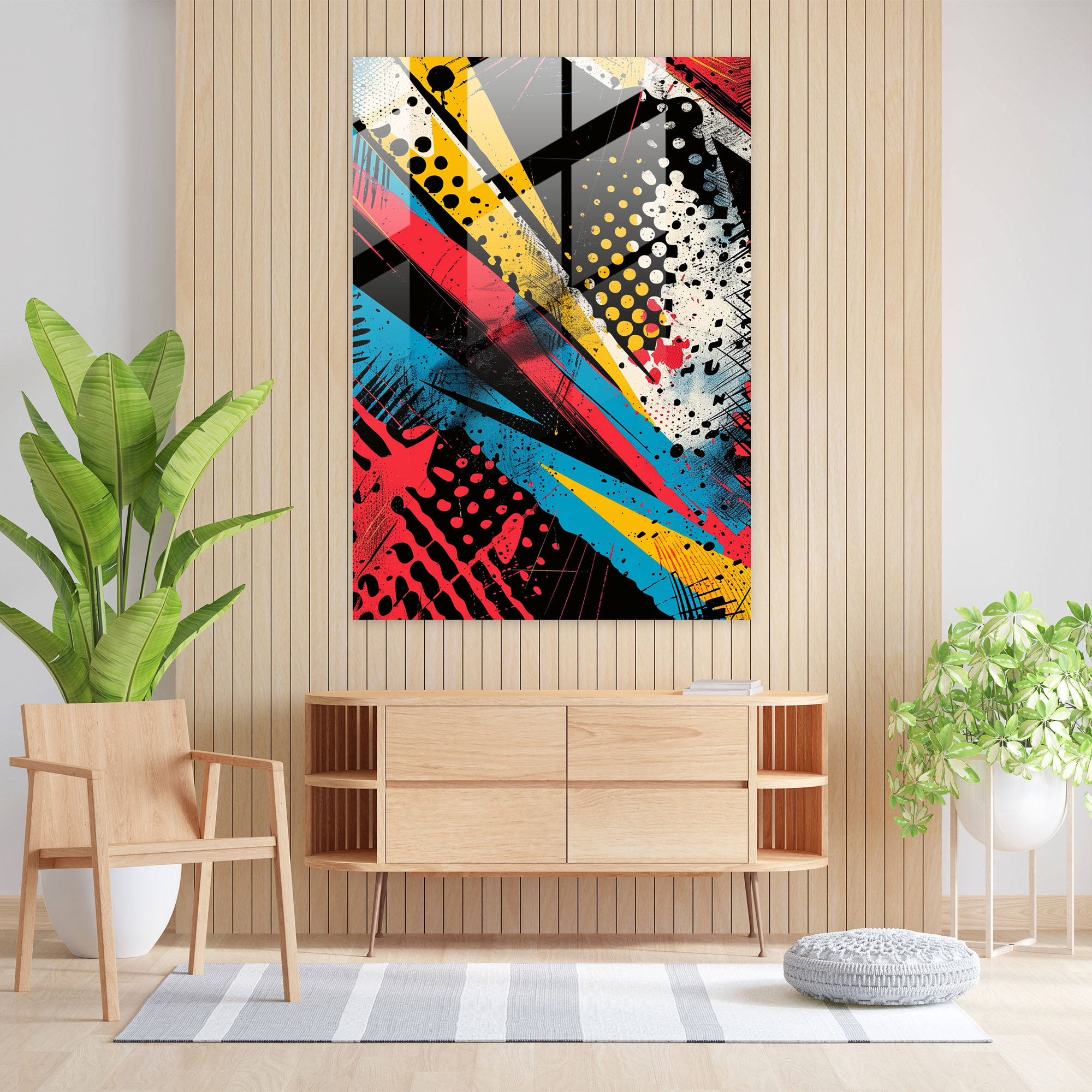 Abstract Popart Style Glass Wall Art - Popart, Popart Style, Glass Wall Art, Wall Decoration