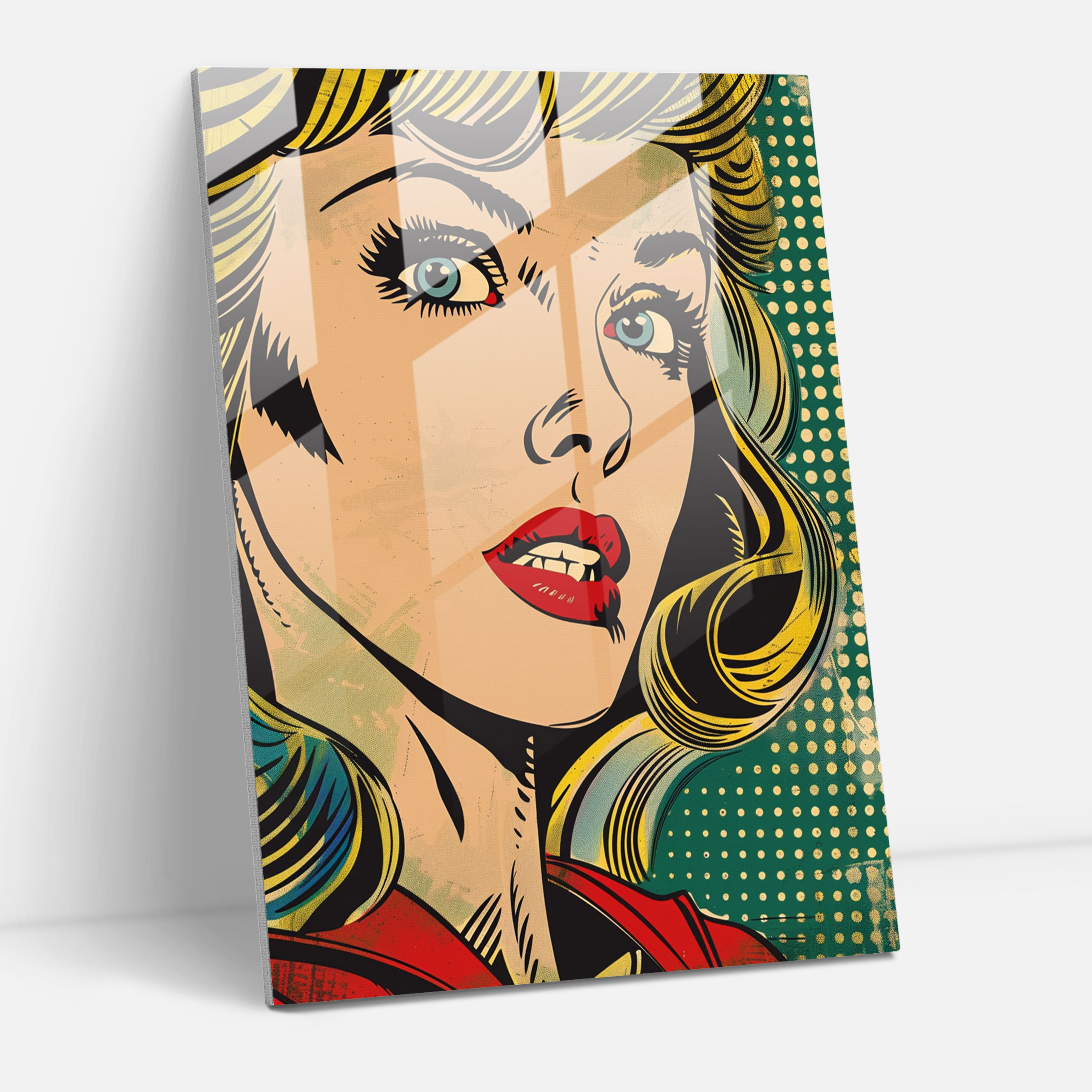 Vintage Comics Glass Print - Popart, Popart Style, Modern Art, Home Decoration