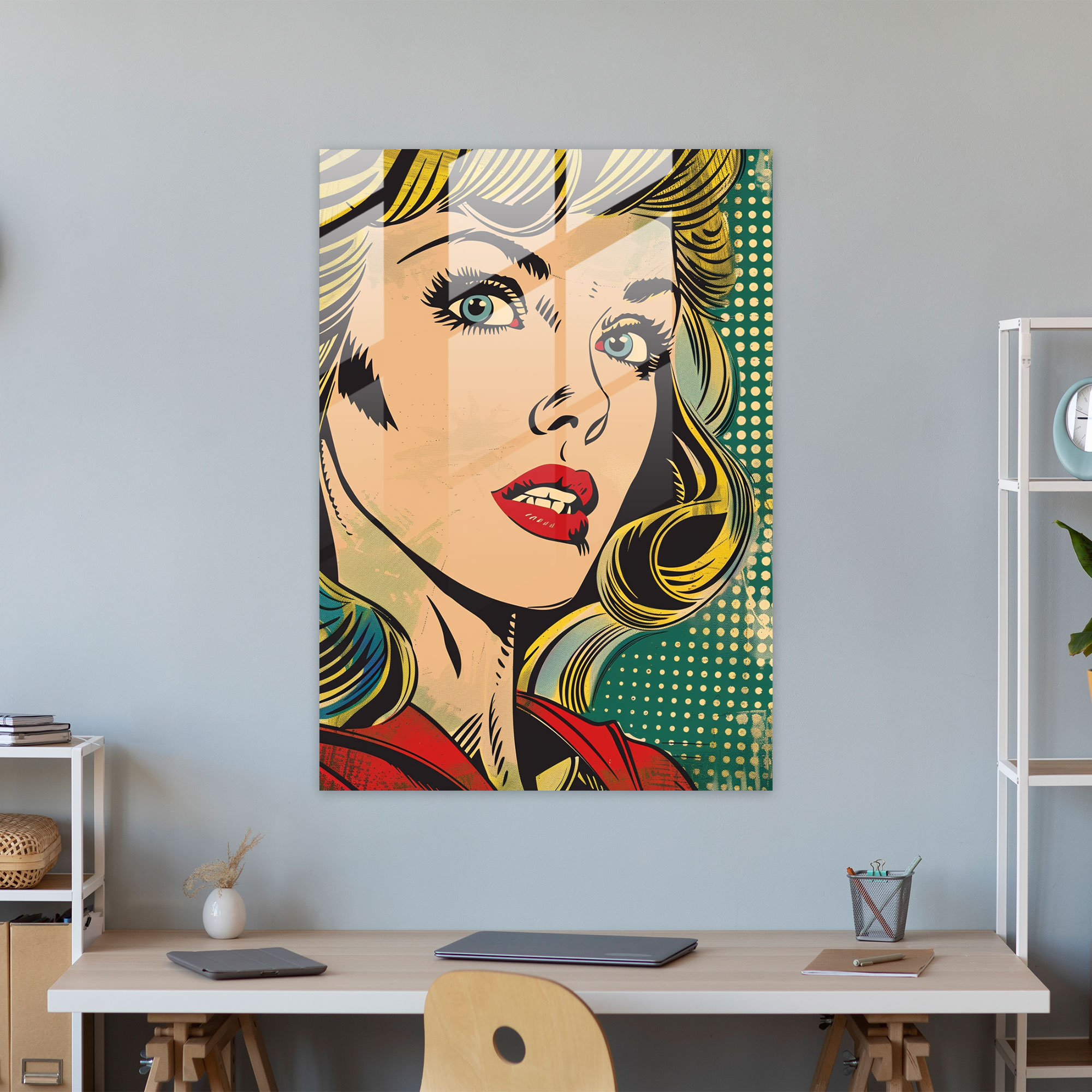 Vintage Comics Glass Print - Popart, Popart Style, Modern Art, Home Decoration