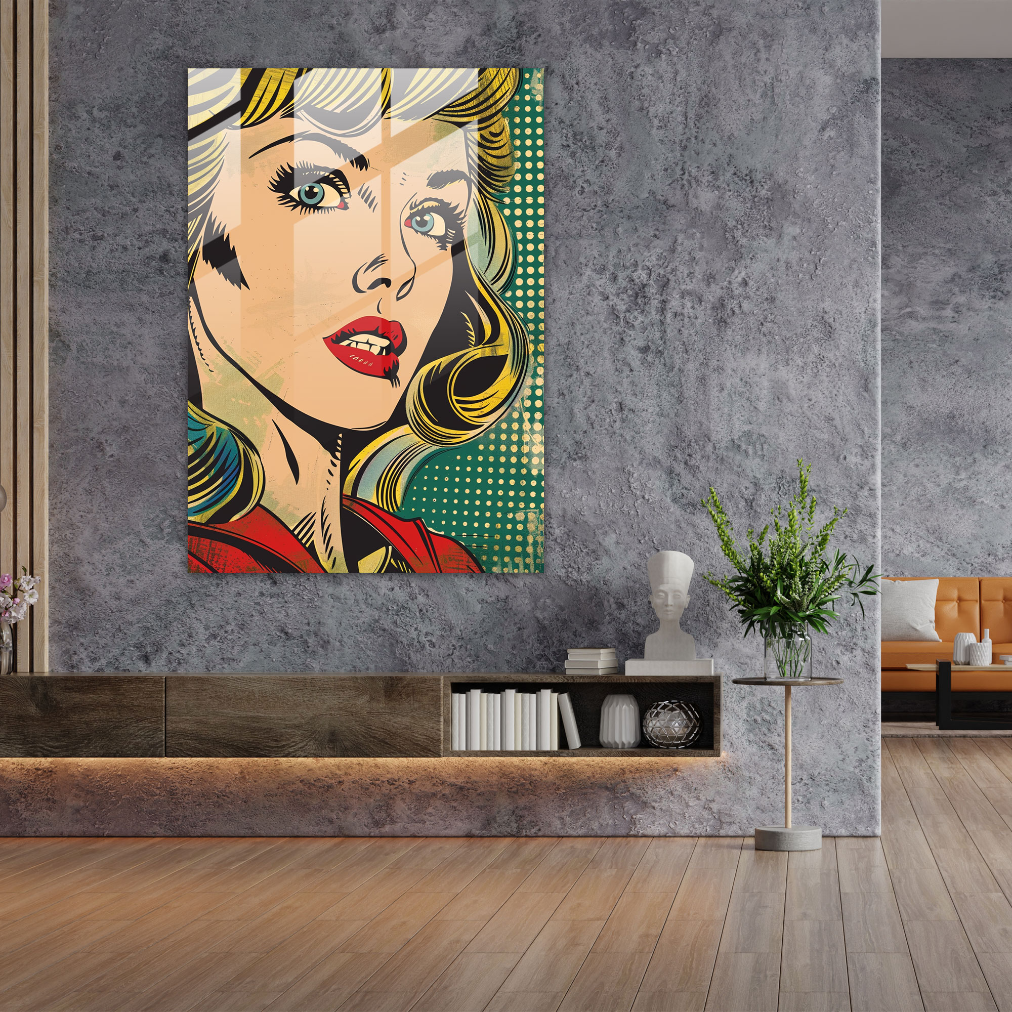 Vintage Comics Glass Print - Popart, Popart Style, Modern Art, Home Decoration