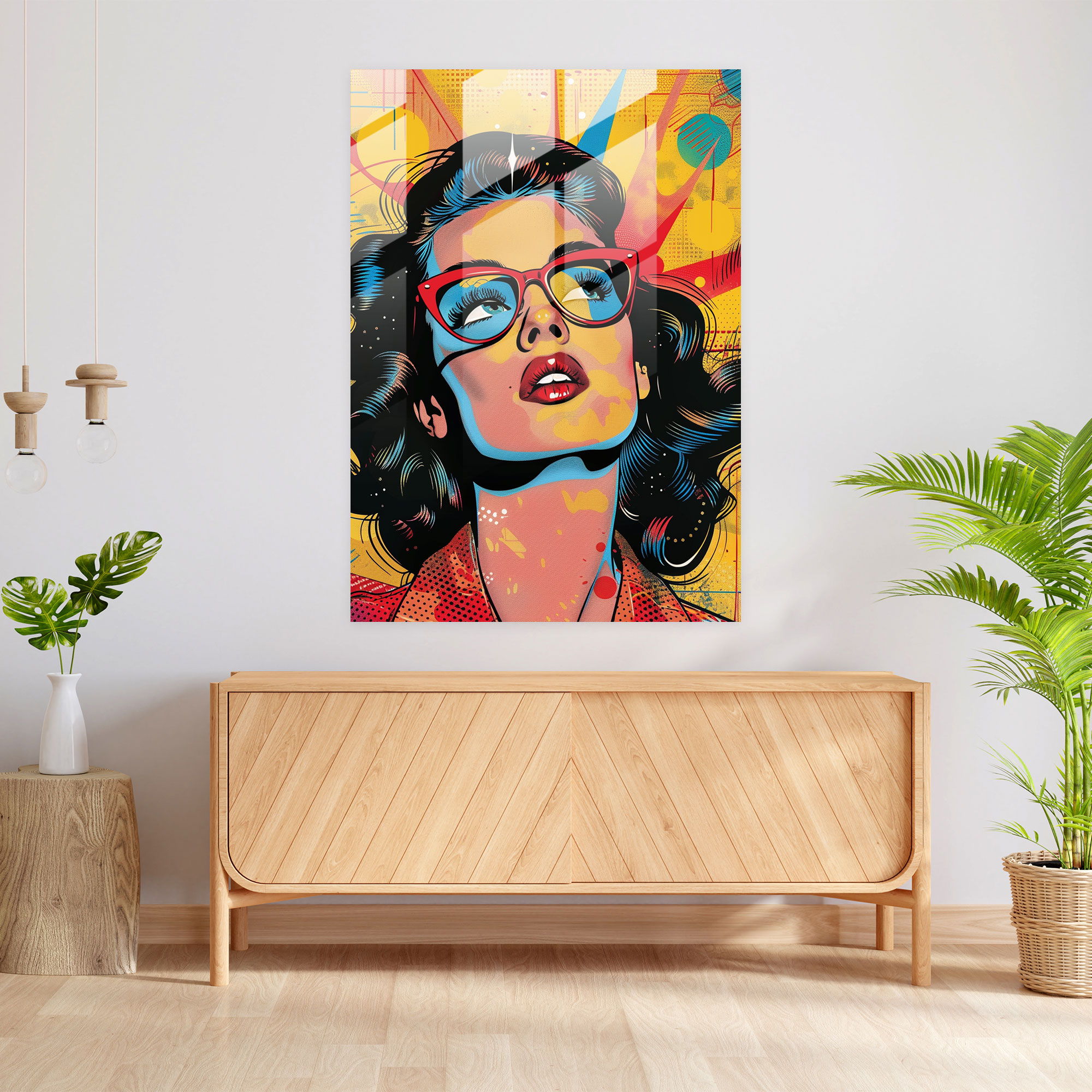 Popart Style Glass Wall Art - Popart, Glass Art, Modern Art, Glass Print