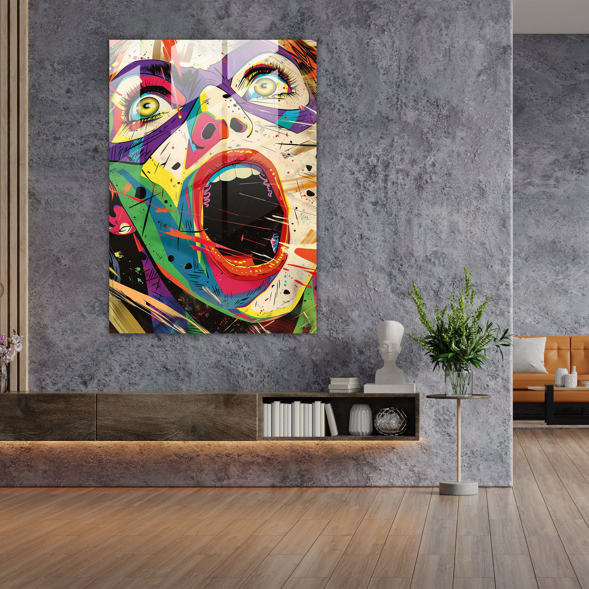 Popart Style Glass Print - Popart, Glass Art, Comic Book, Popart Style
