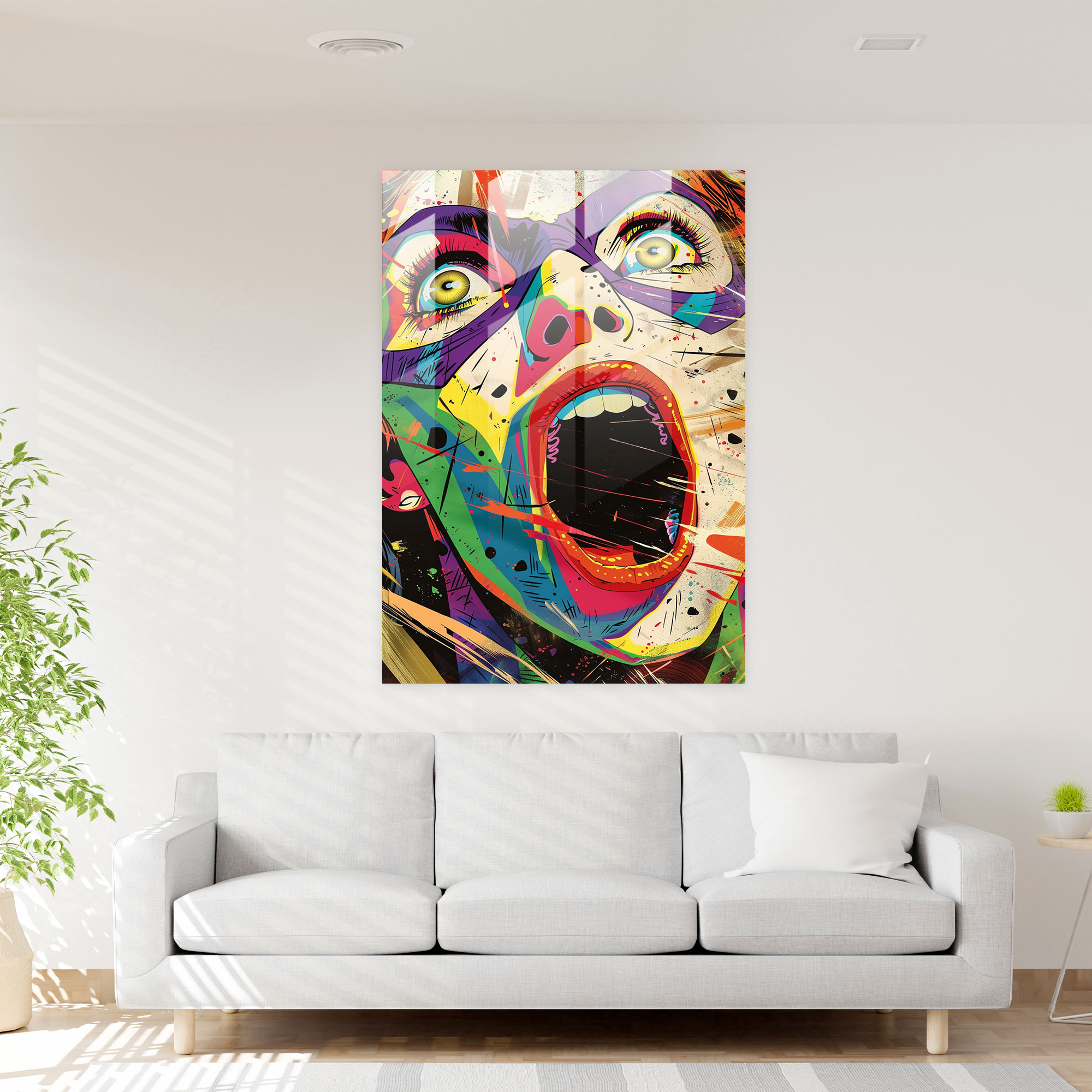 Popart Style Glass Print - Popart, Glass Art, Comic Book, Popart Style