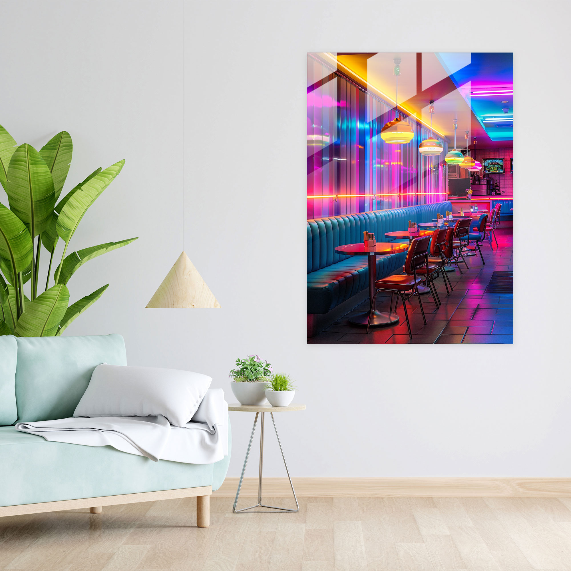 Popart Style Glass Wall Art - Popart, Neon Lights, Glass Art, Modern Art