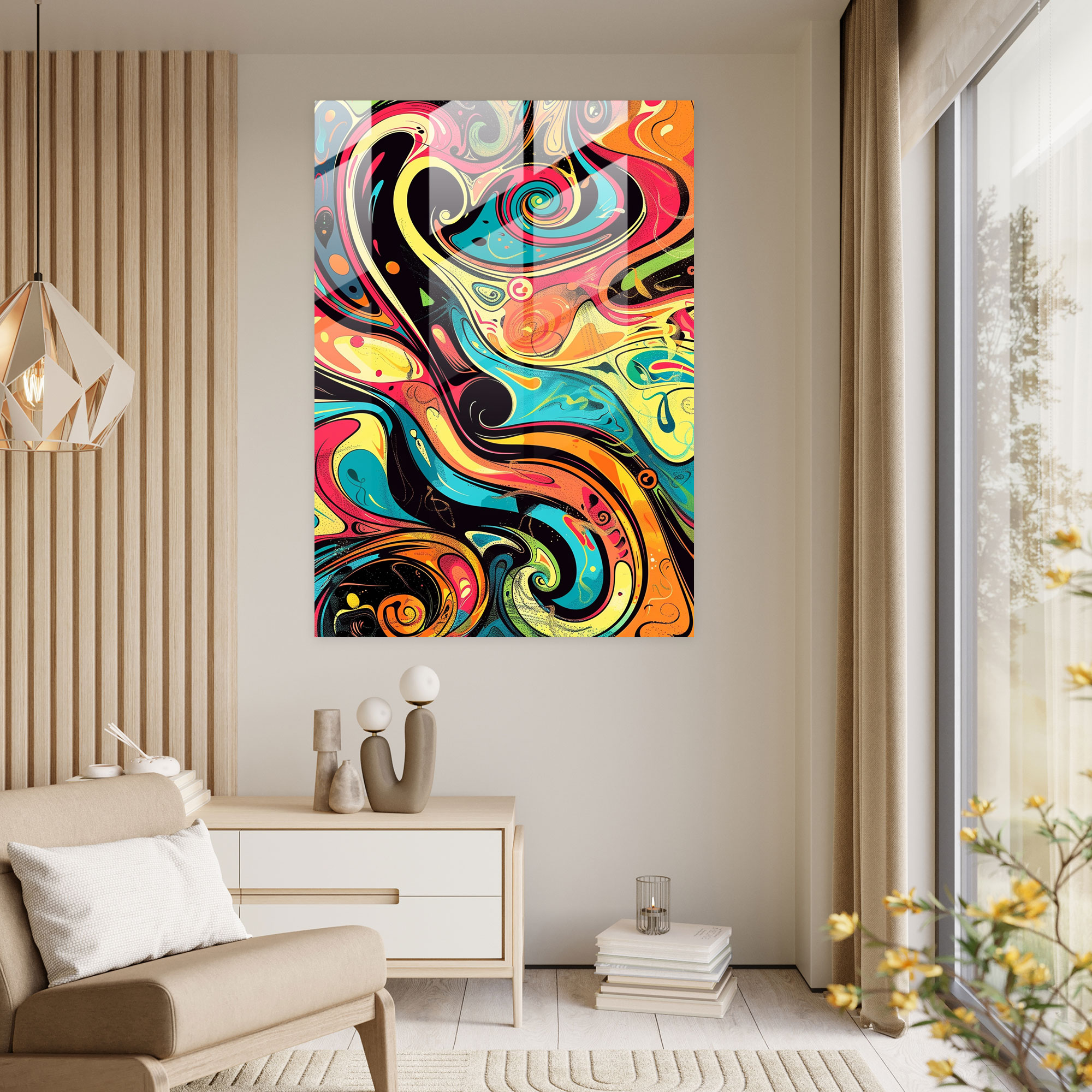 Popart Style Wall Decoration - Popart, Glass Print, Popart Style, Vibrant Colors