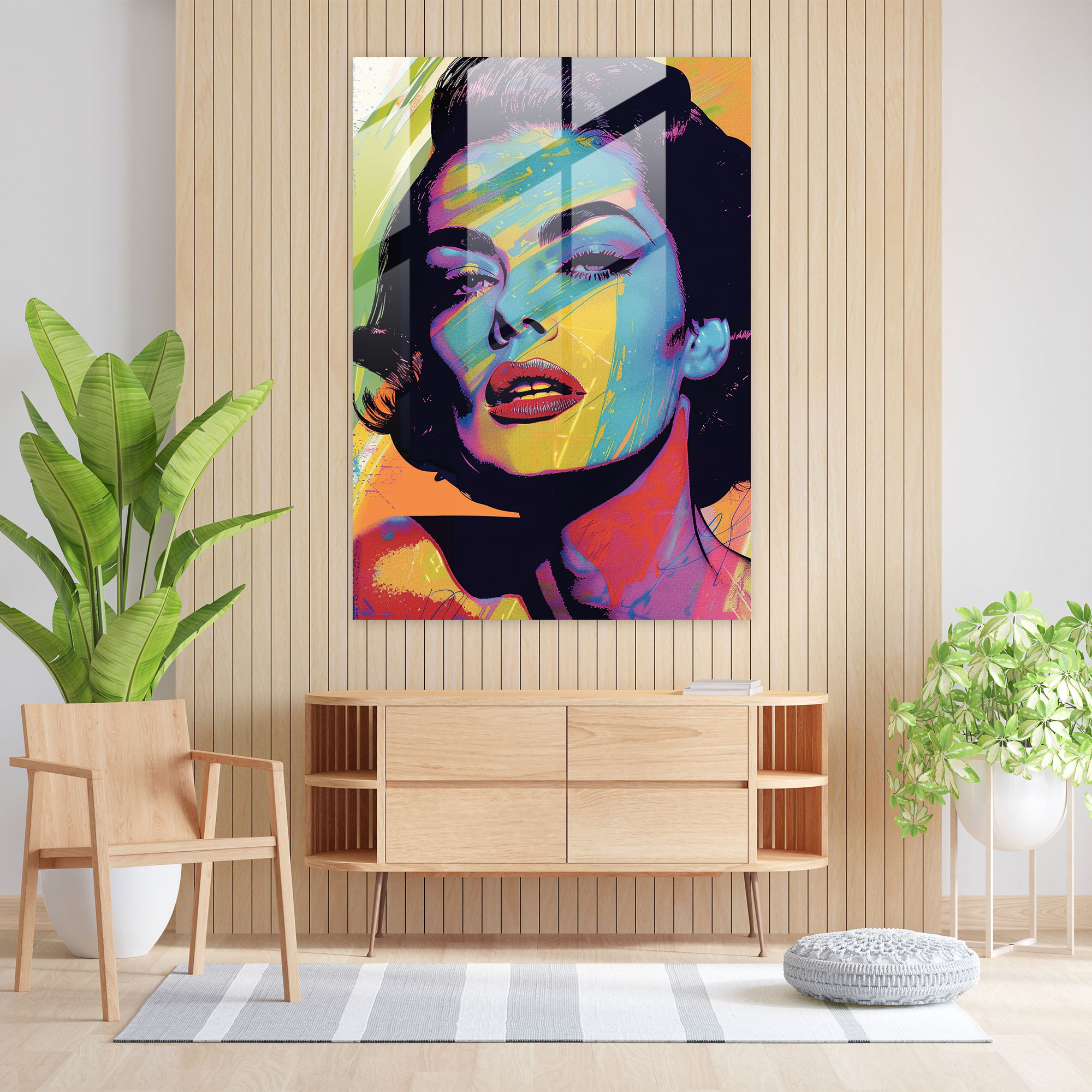 Popart Style Wall Decoration - Popart, Glass Print, Home Decoration, Glass Wall Art