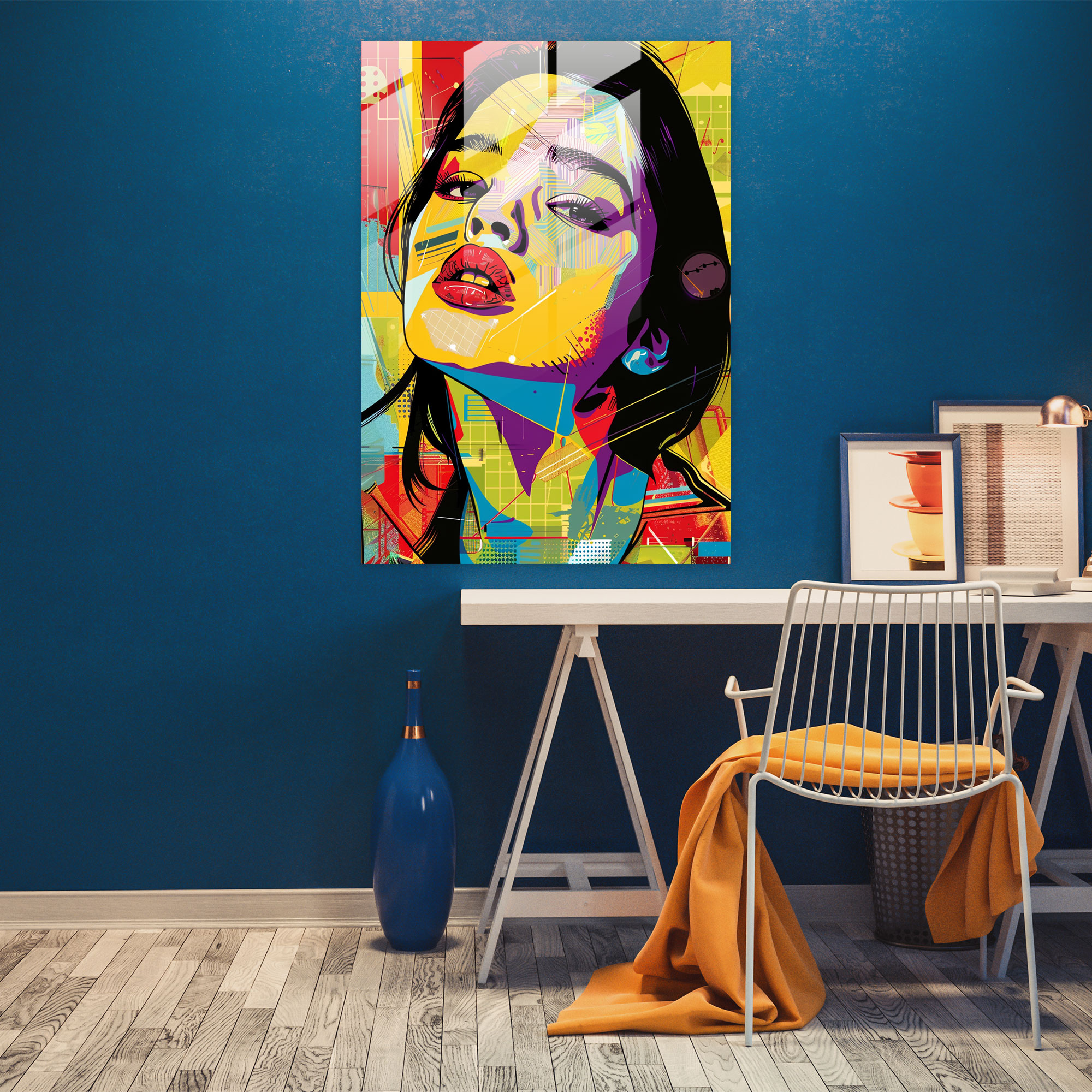 Popart Style Glass Decoration - Popart, Wall Decoration, Modern Art, Glass Print