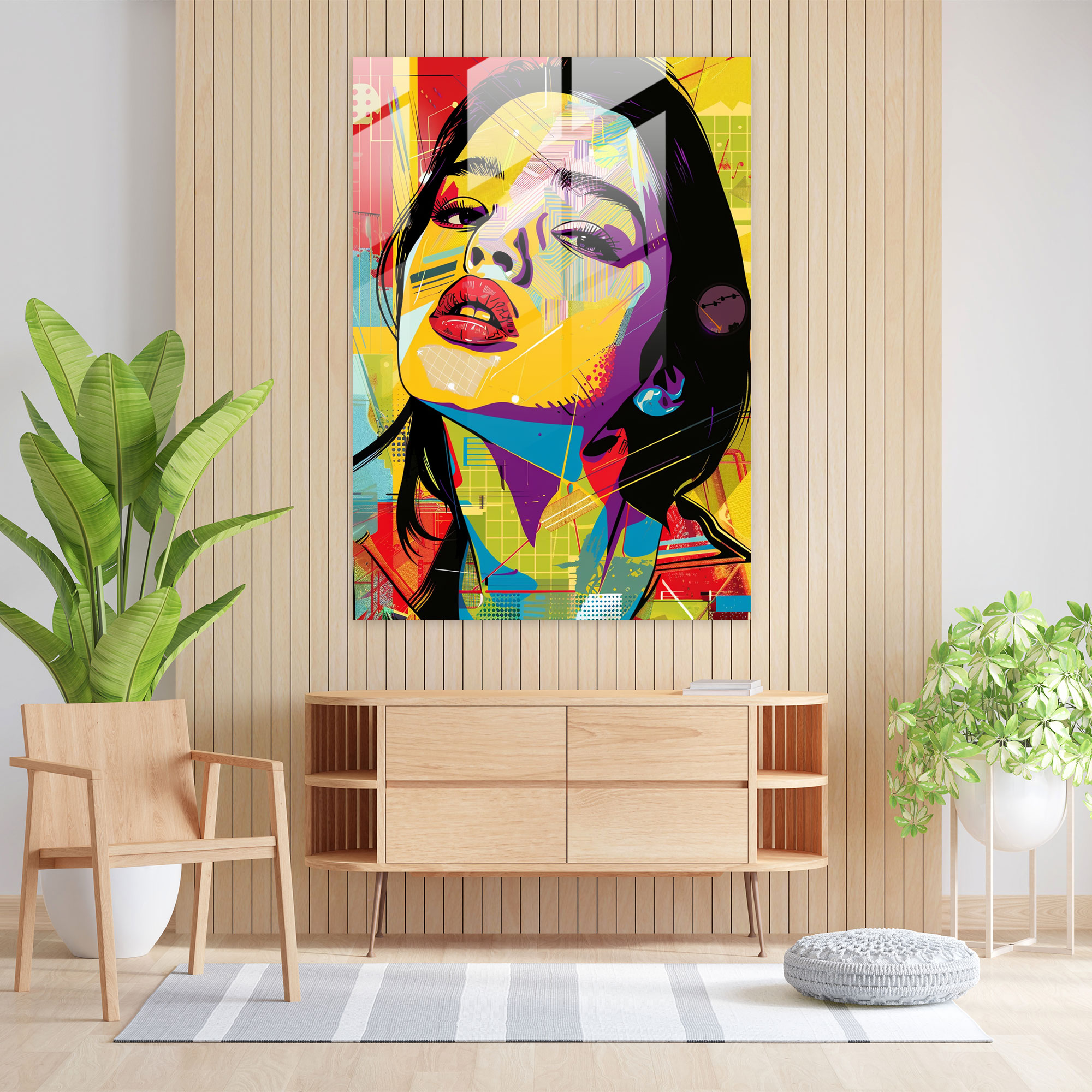 Popart Style Glass Decoration - Popart, Wall Decoration, Modern Art, Glass Print