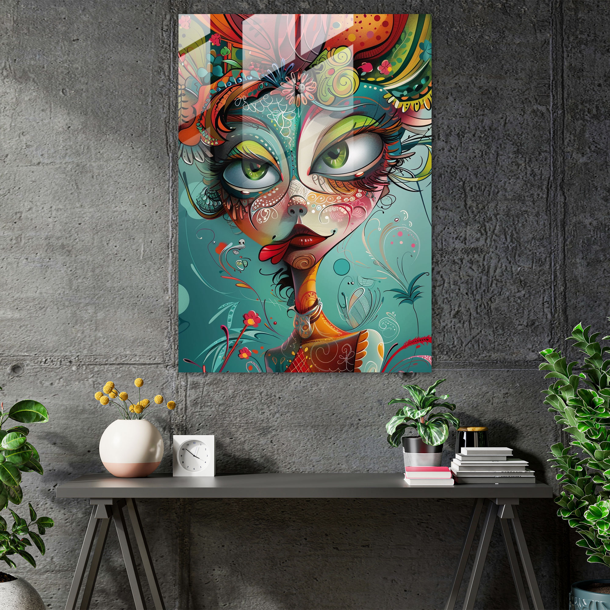 Popart Style Glass Wall Art - Popart, Glass Art, Wall Decoration, Popart Style