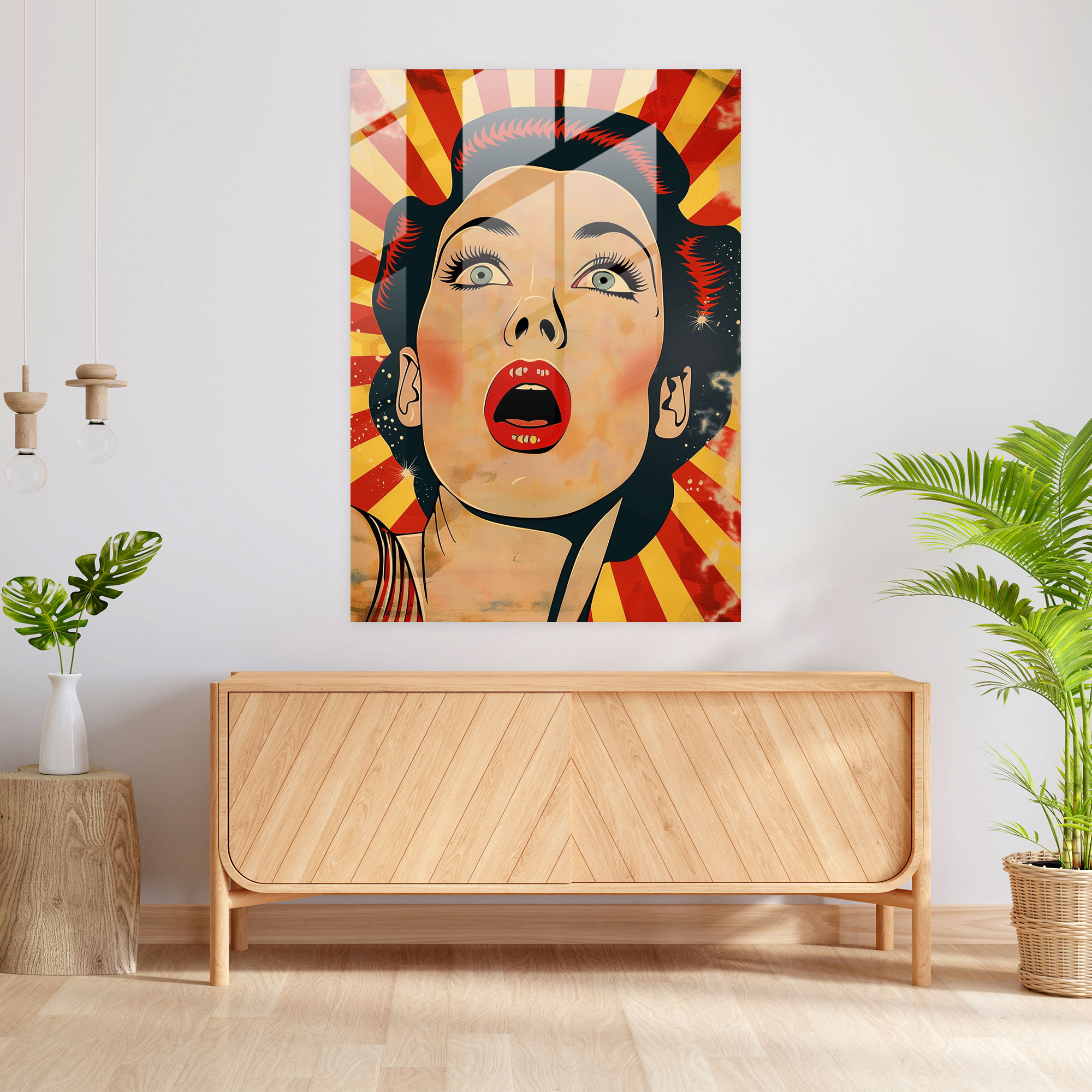 Popart Style Glass Print - Popart, Glass Wall Art, Modern Art, Glass Art