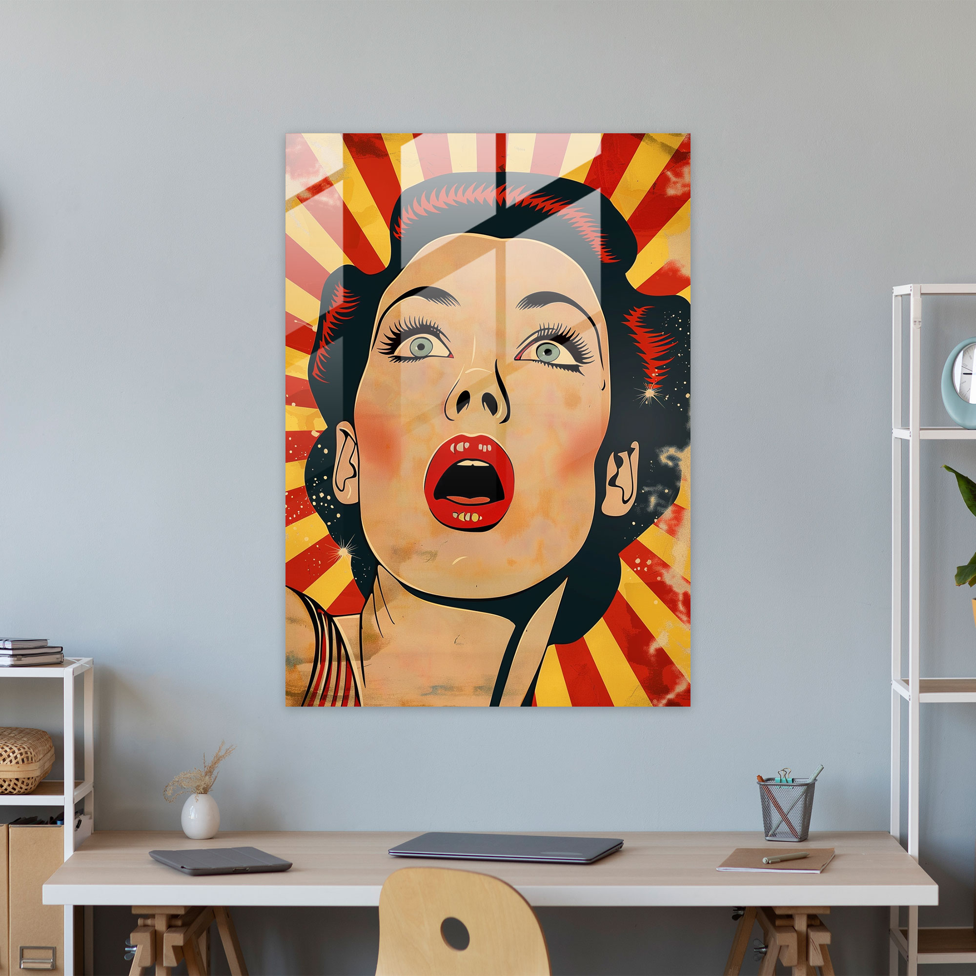 Popart Style Glass Print - Popart, Glass Wall Art, Modern Art, Glass Art