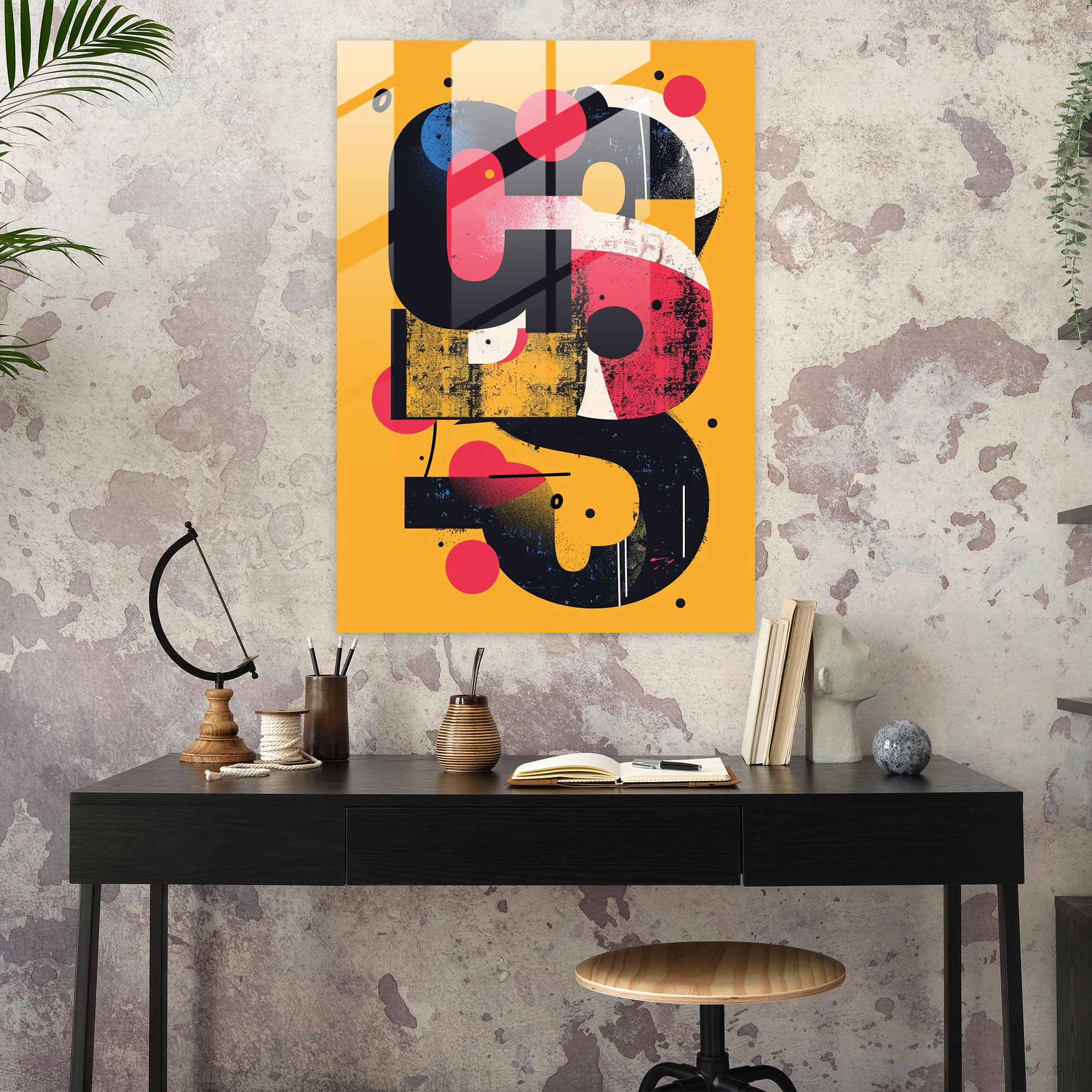 Popart Style Glass Print - Popart, Wall Decoration, Glass Wall Art, Glass Print