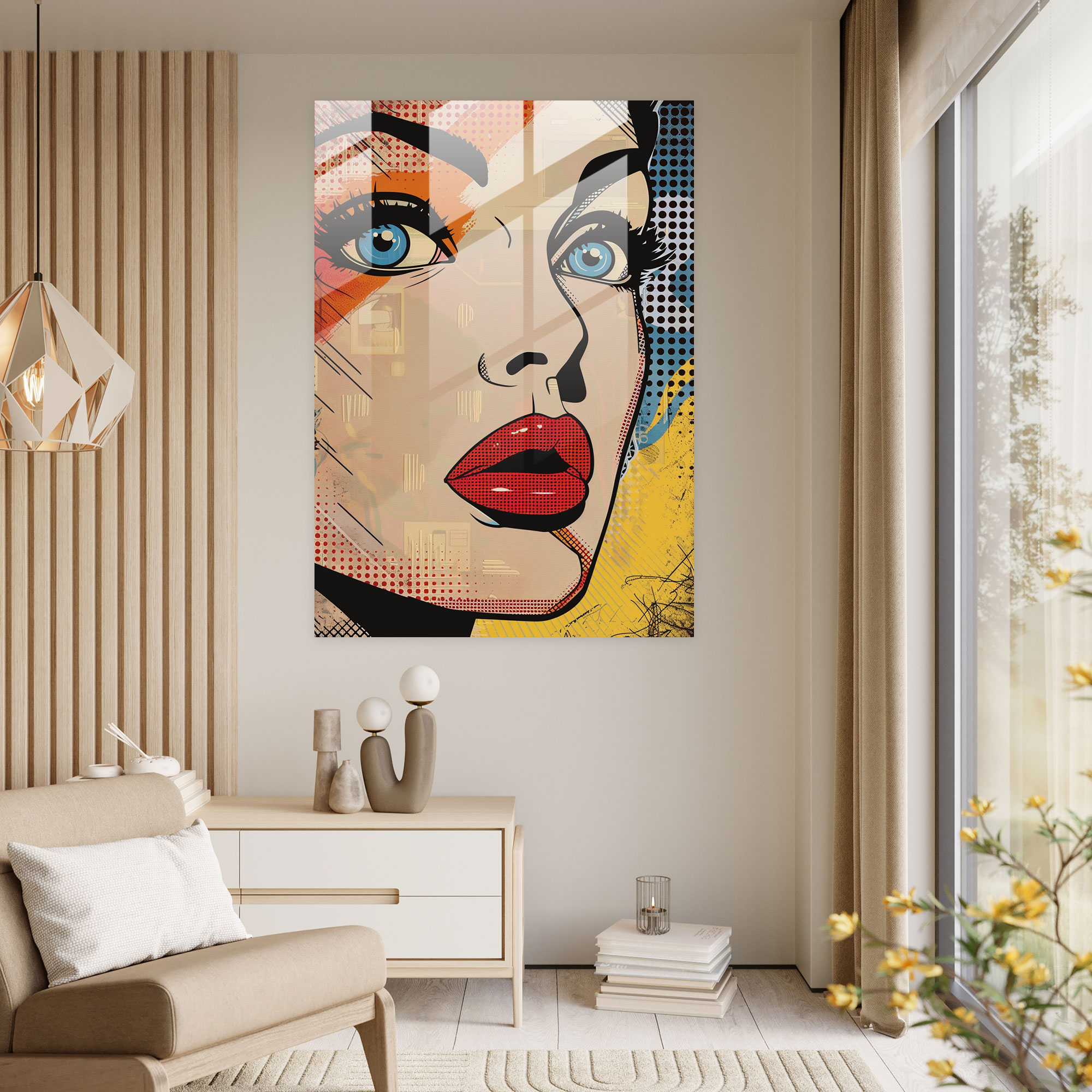 Popart Style Home Decoration - Popart, Glass Print, Modern Art, Glass Wall Art